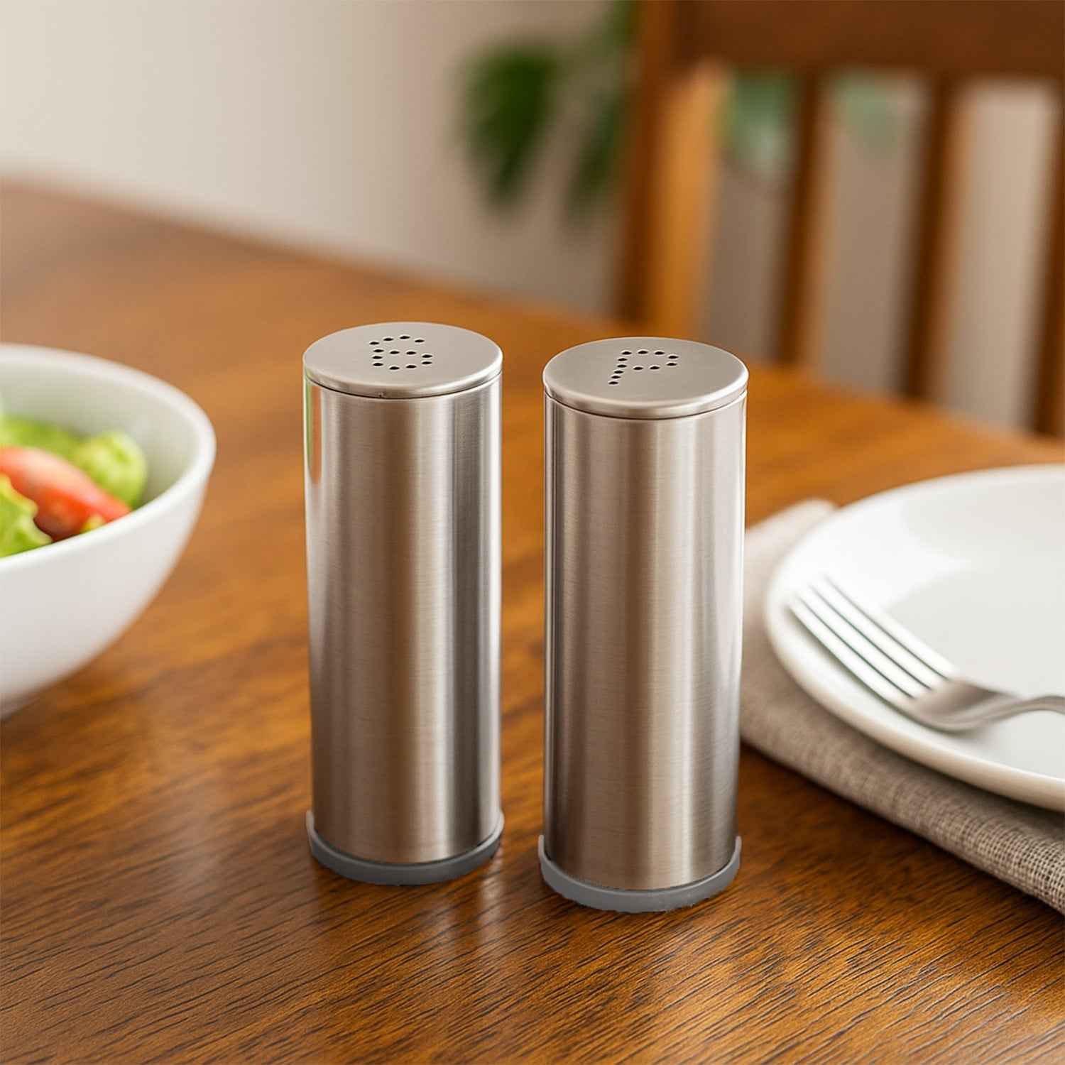 Stainless Steel Salt and Pepper Shaker Set – Durable & Stylish 2 Pc