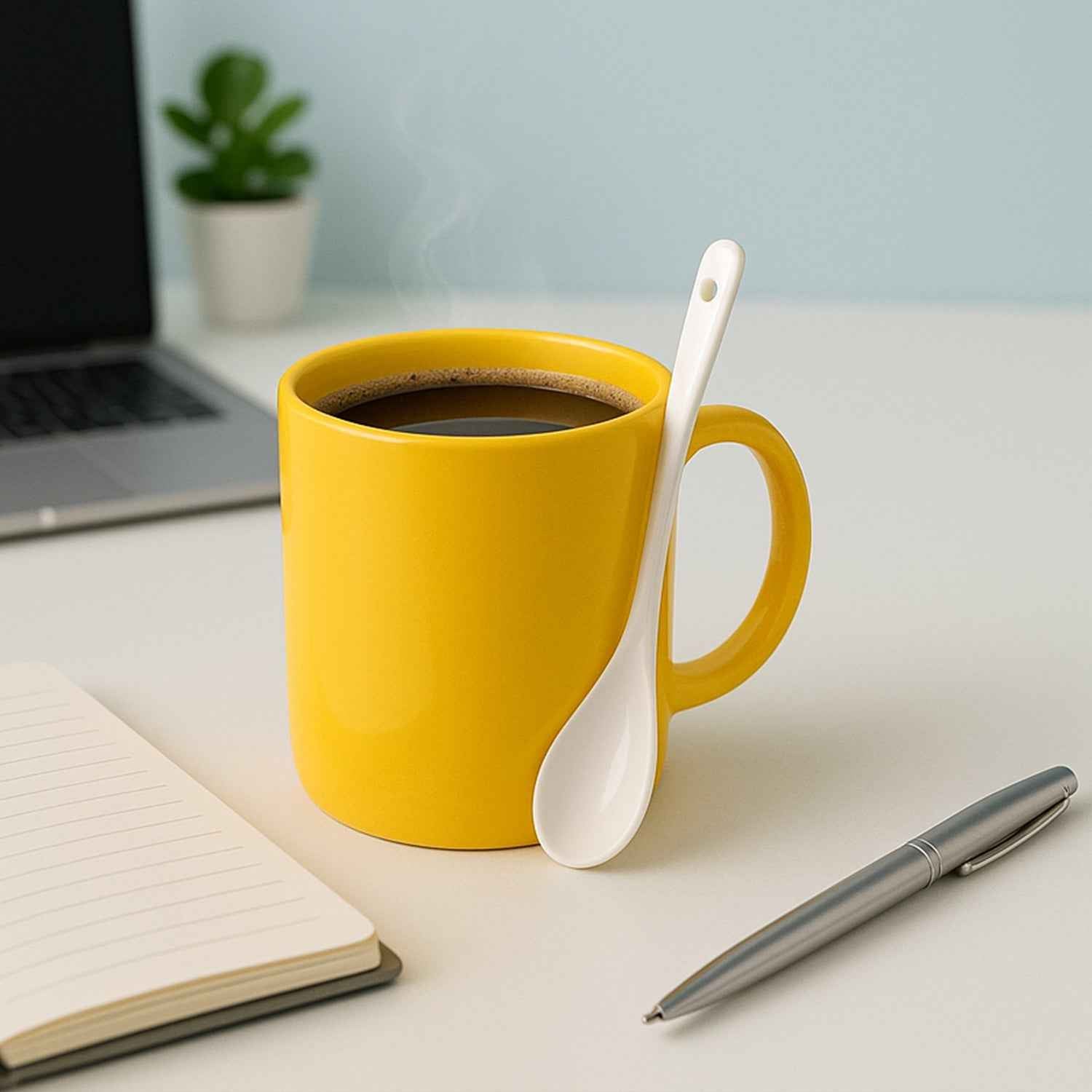 Plastic Mug with Matching Spoon – Heat-Resistant & Ergonomic
