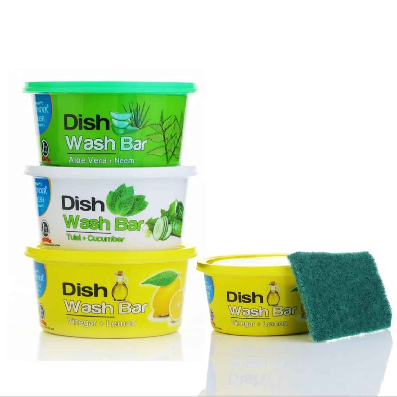 Dishwash Bar – Fresh Mix Flavor with Scrubber | Wonder Fresh