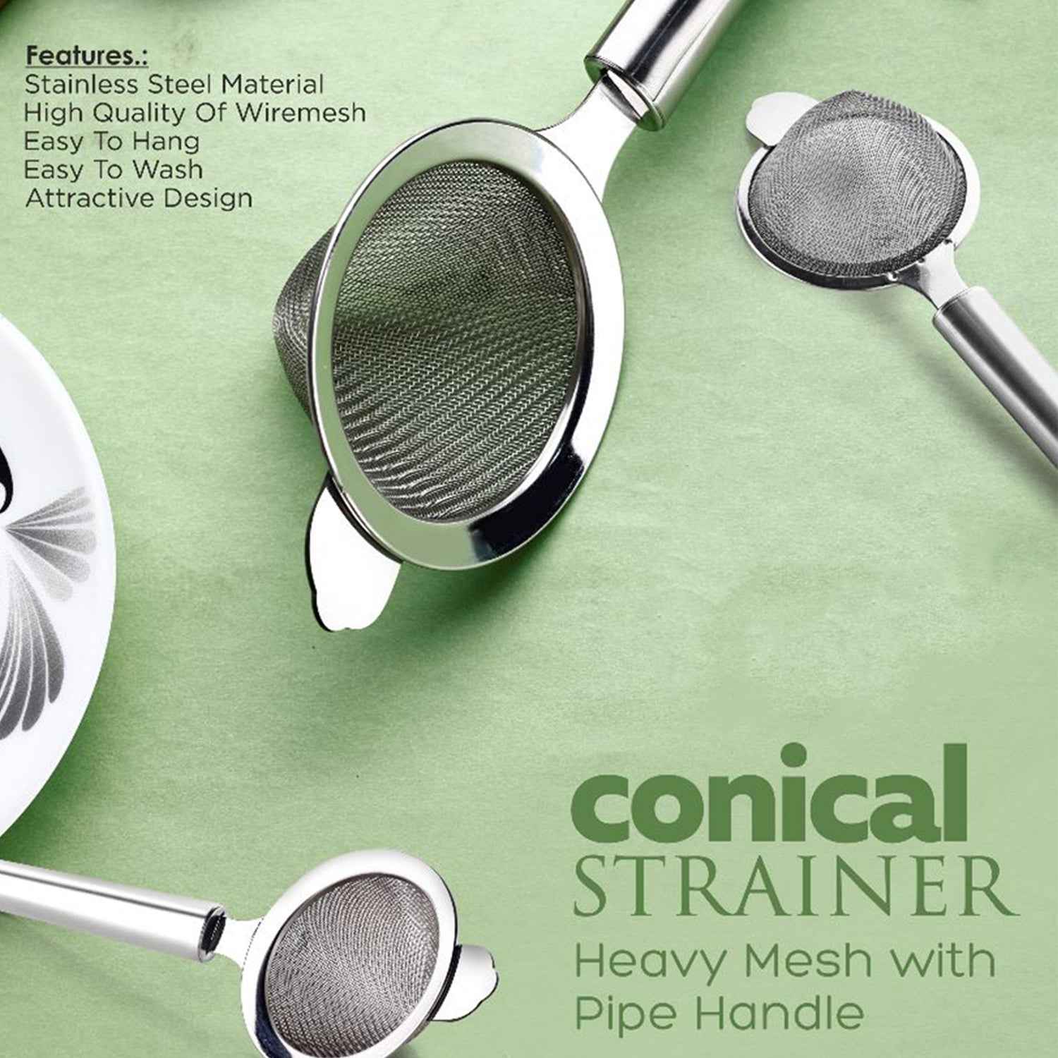 Stainless Steel Tea Strainer – Double Mesh for Smooth Brewing