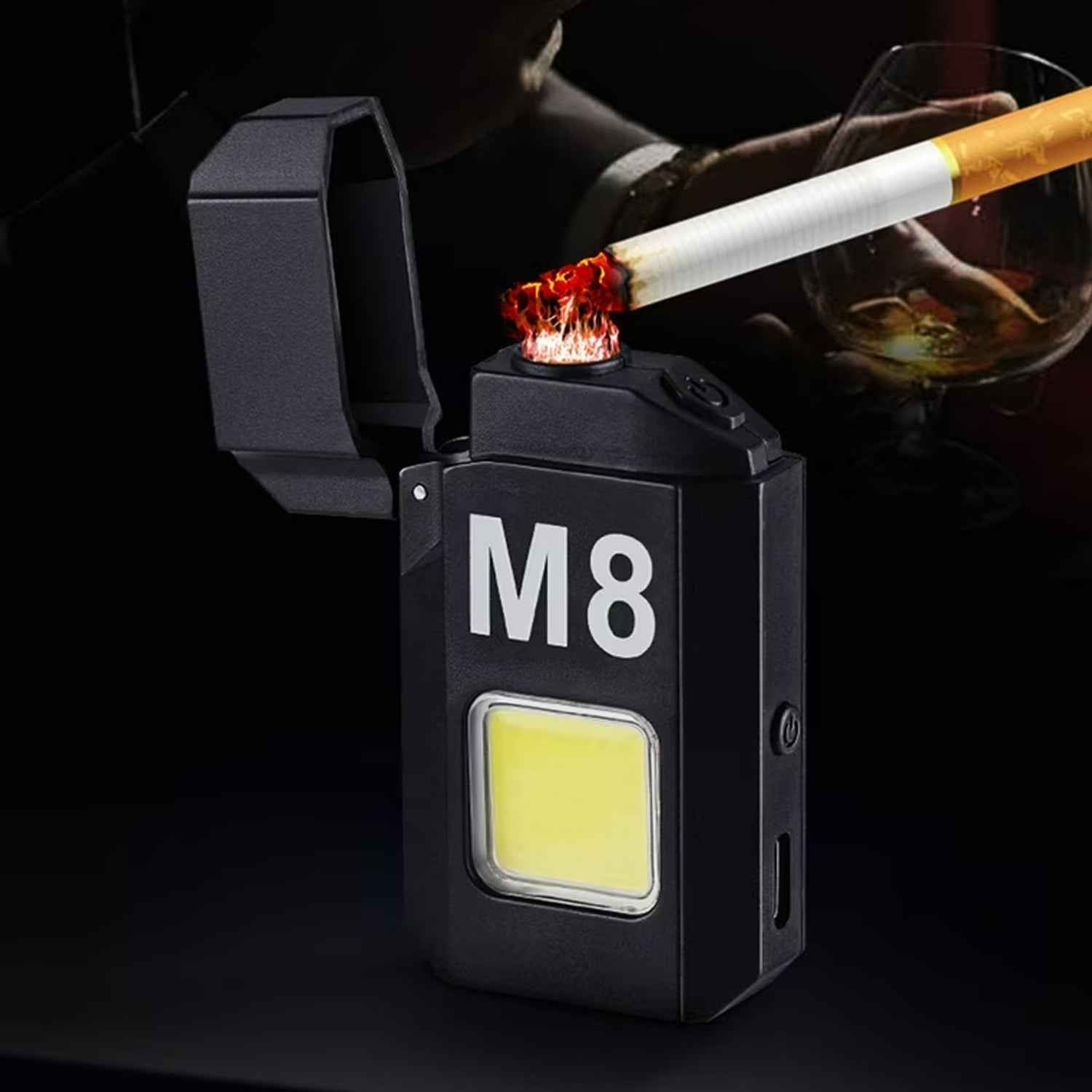 Portable mini torch lighter emitting bright LED beam for outdoor use