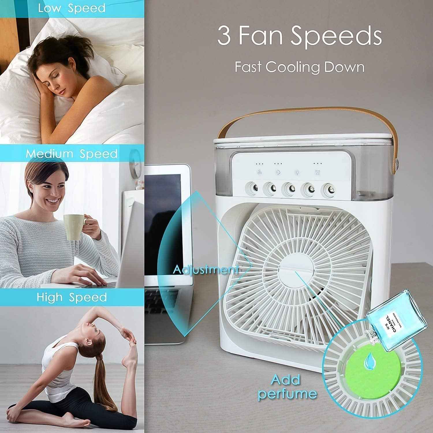 Portable Air Cooler Fan Ð Personal Cooling with 7-Color Light