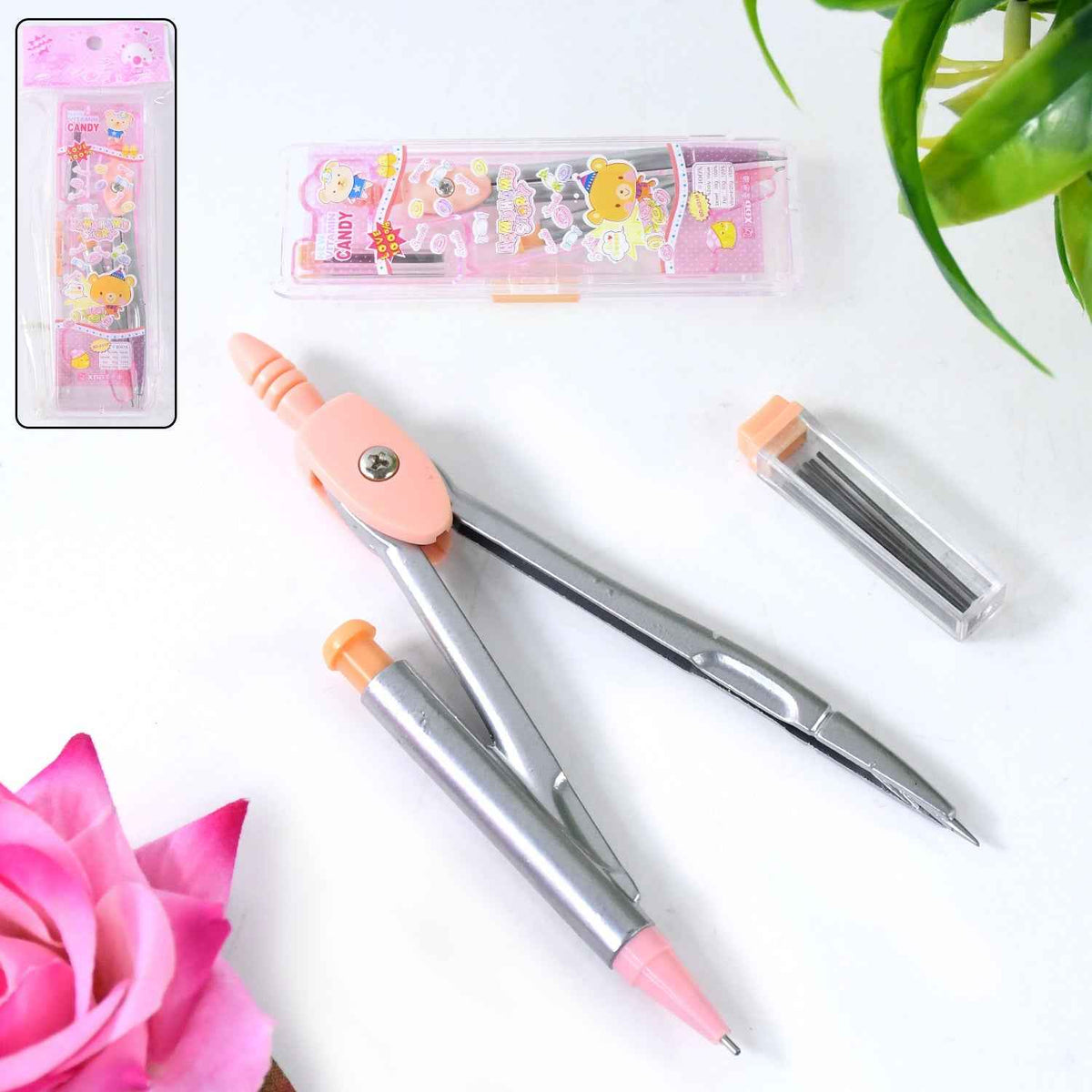 Precision Geometry Compass Set – 4-in-1 with Case & Leads