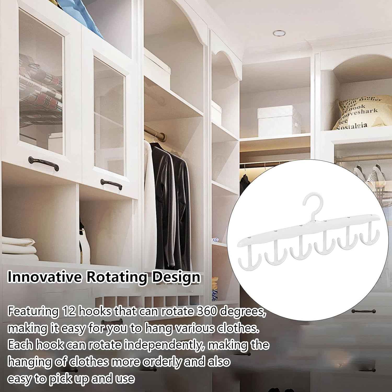 Tank Top Hanger – 12-Hook Rotating Closet Organizer | Organivo