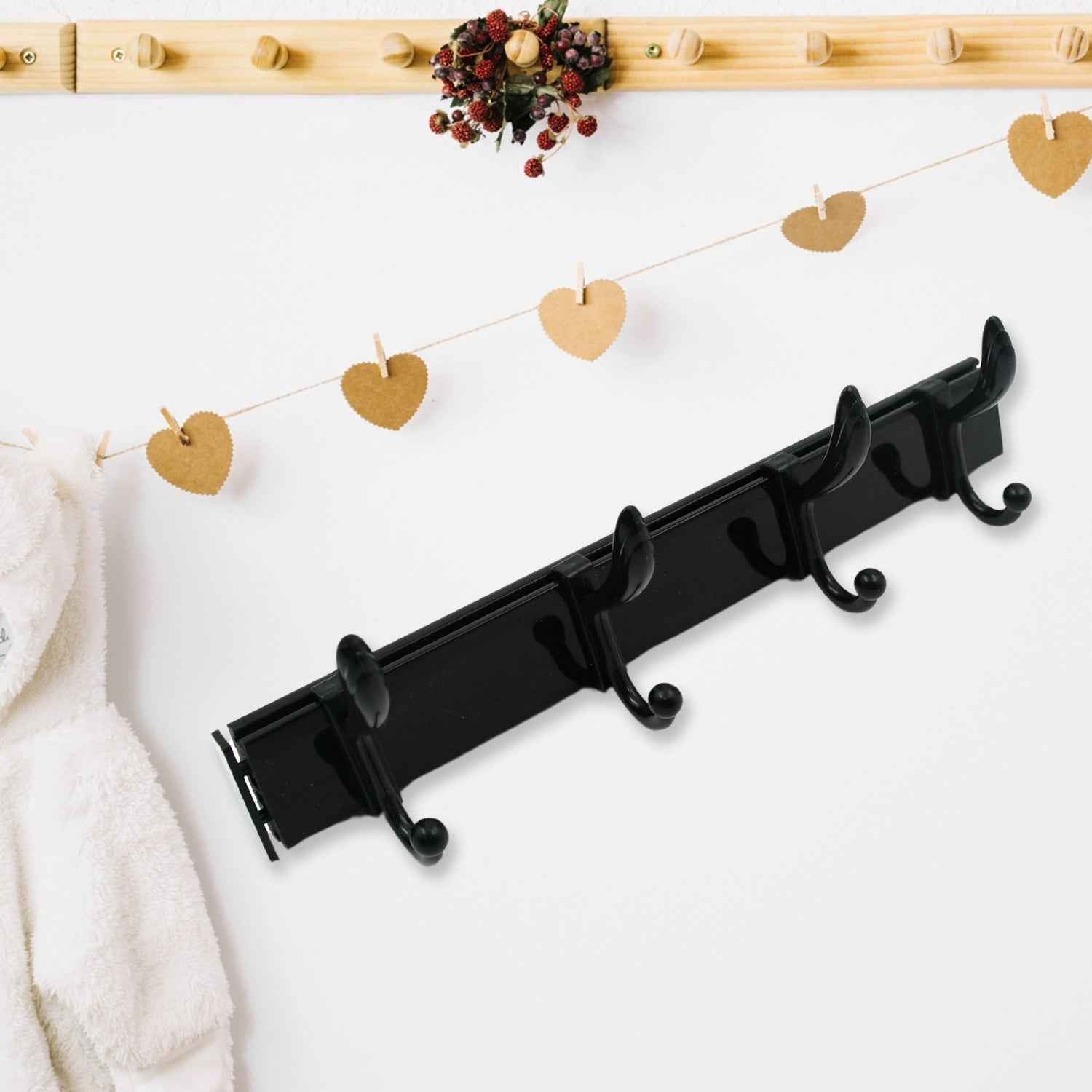 Wall Mount Coat Hanger – 4 Hooks, Damage-Free Eco Adhesive | GlimmerHome
