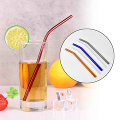 Glass Drinking Straws – Reusable Clear Eco-Friendly Set of 5