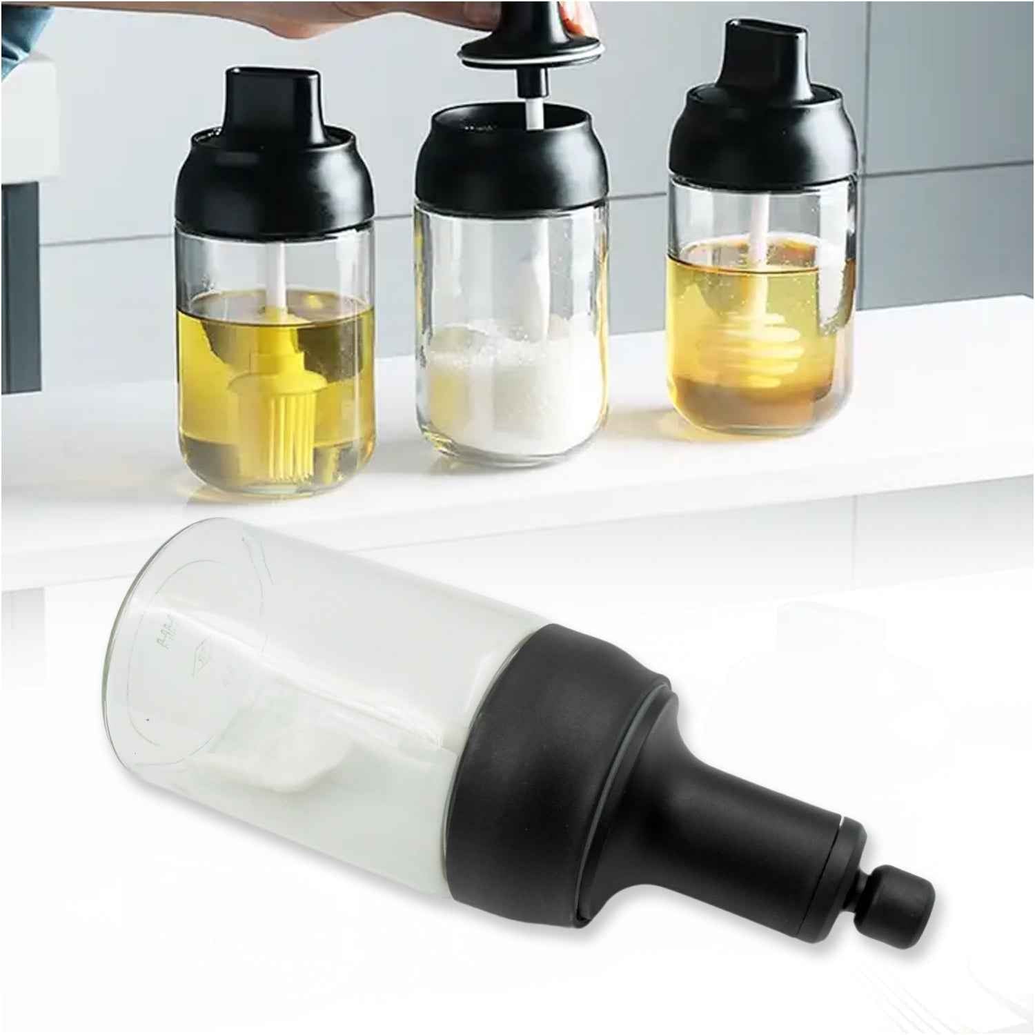 Heat-Resistant Glass Seasoning Jar – Spoon & Lid | Indo Glow