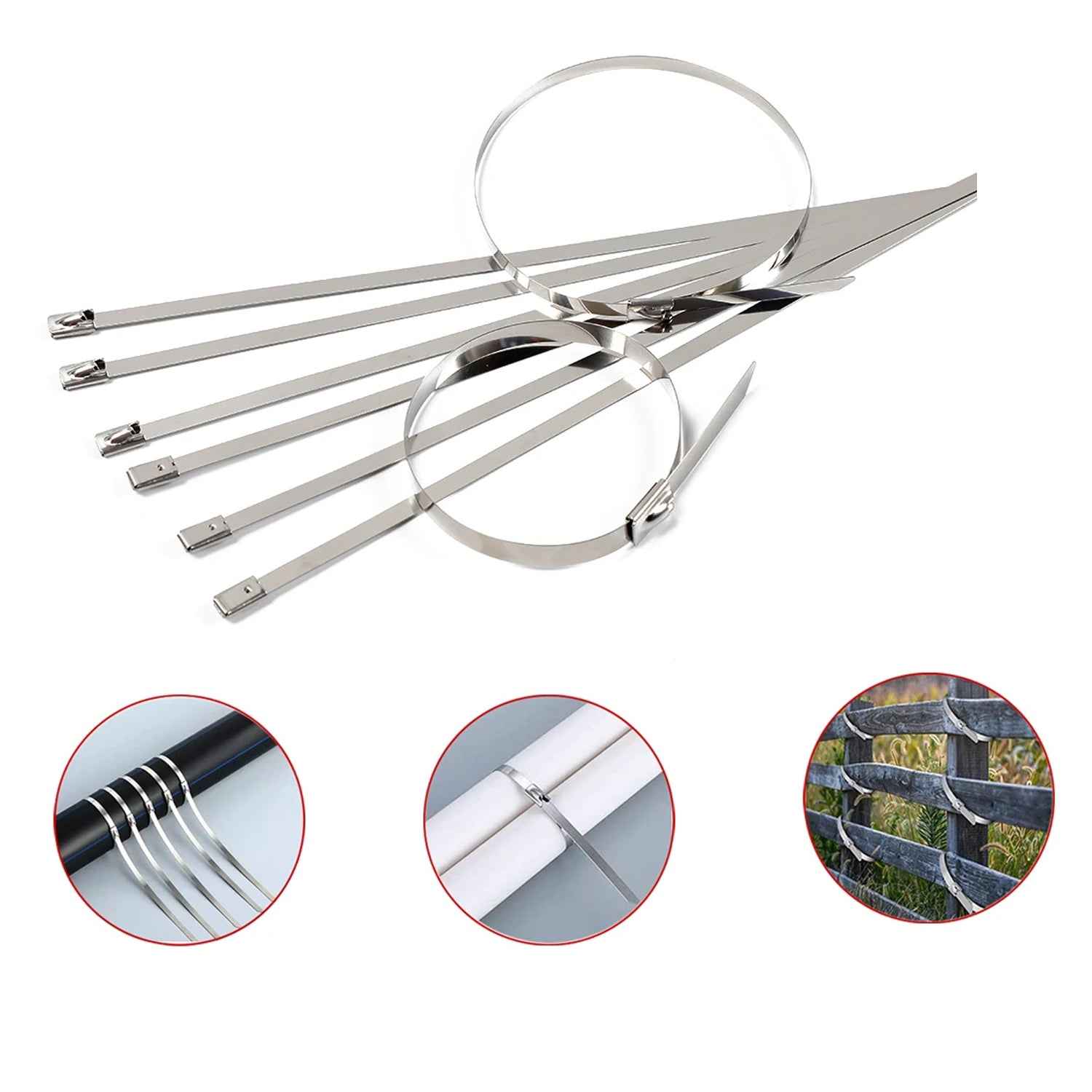 Stainless Steel Cable Ties – Heavy-Duty, 100 Pc |