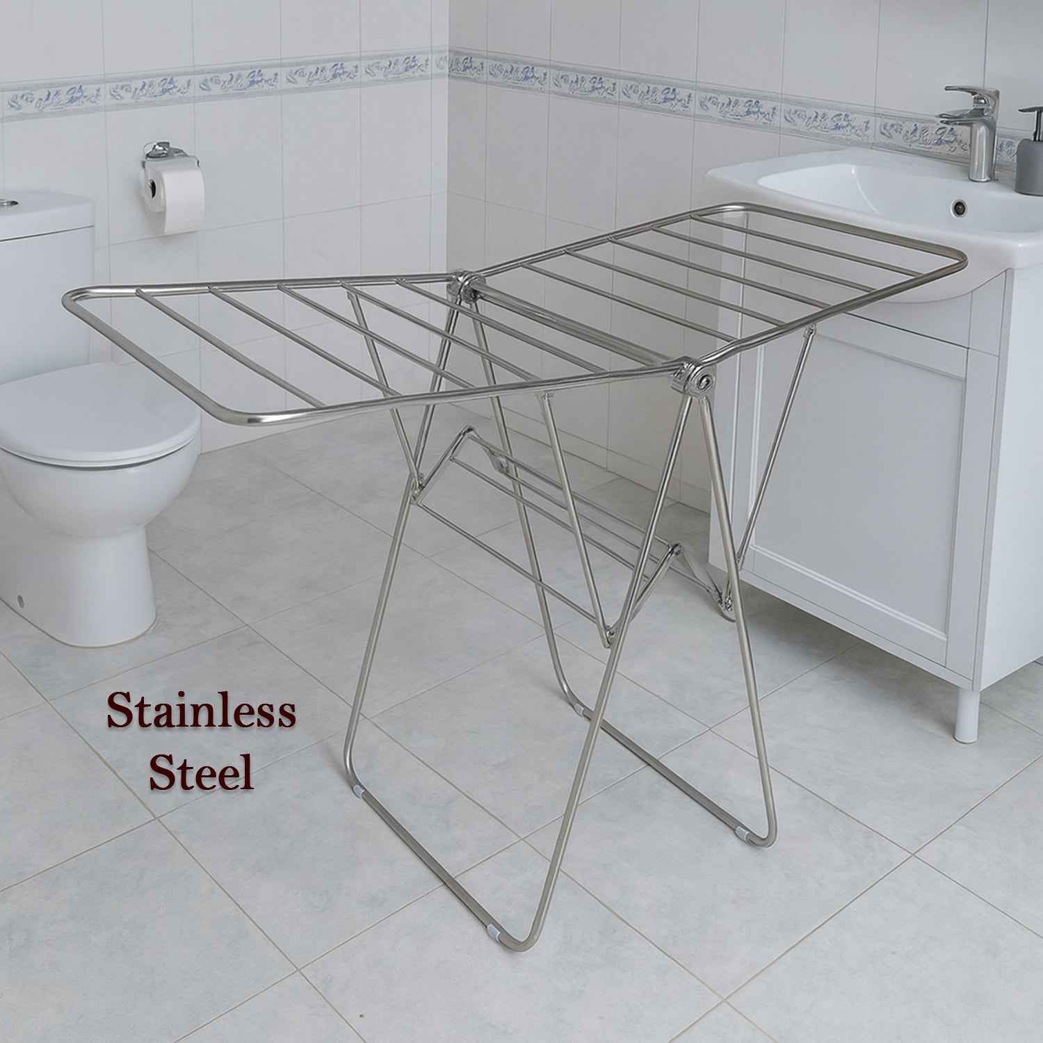 Cloth Drying Stand – Heavy Duty Foldable Stainless Steel Laundry Rack
