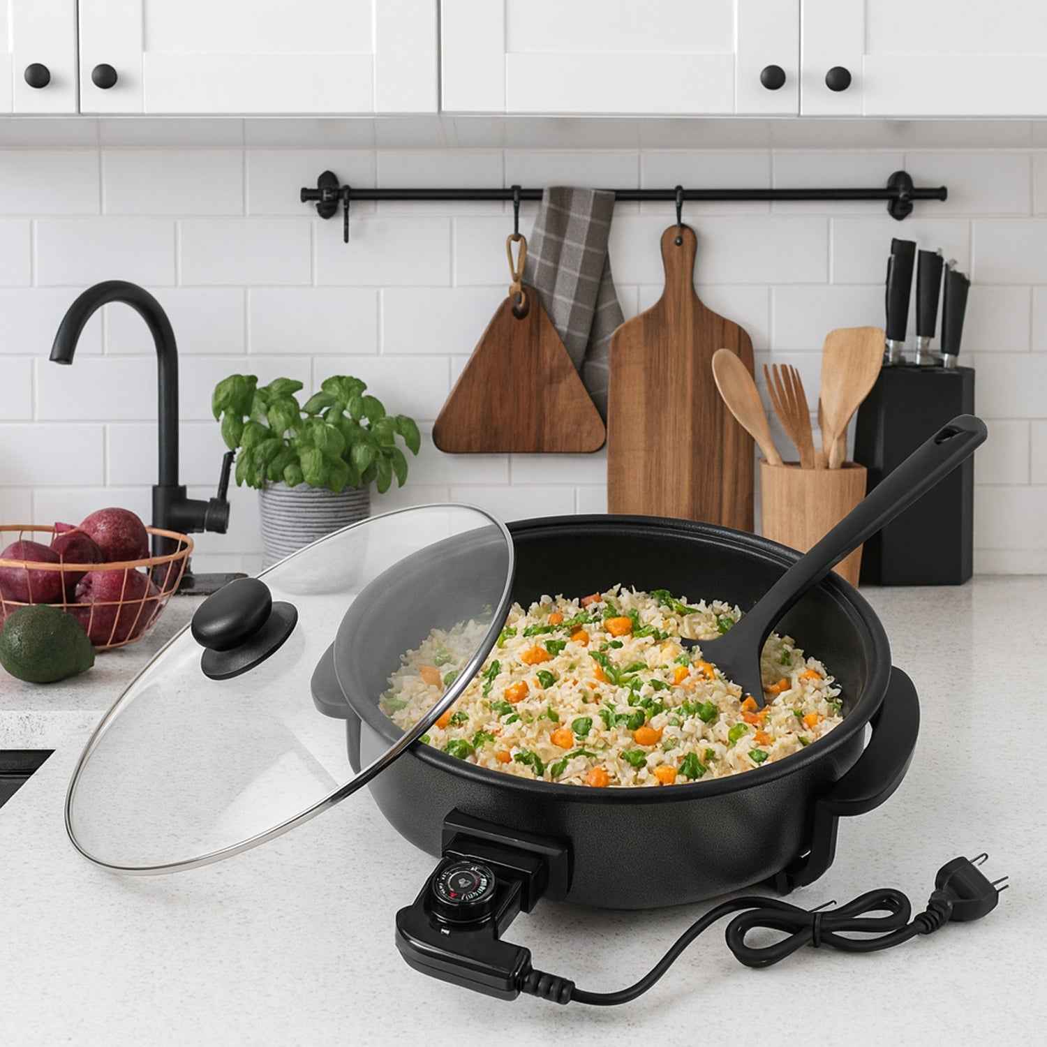 Electric Multi-Purpose Cooker – 1500W Powerful Non-Stick Pan