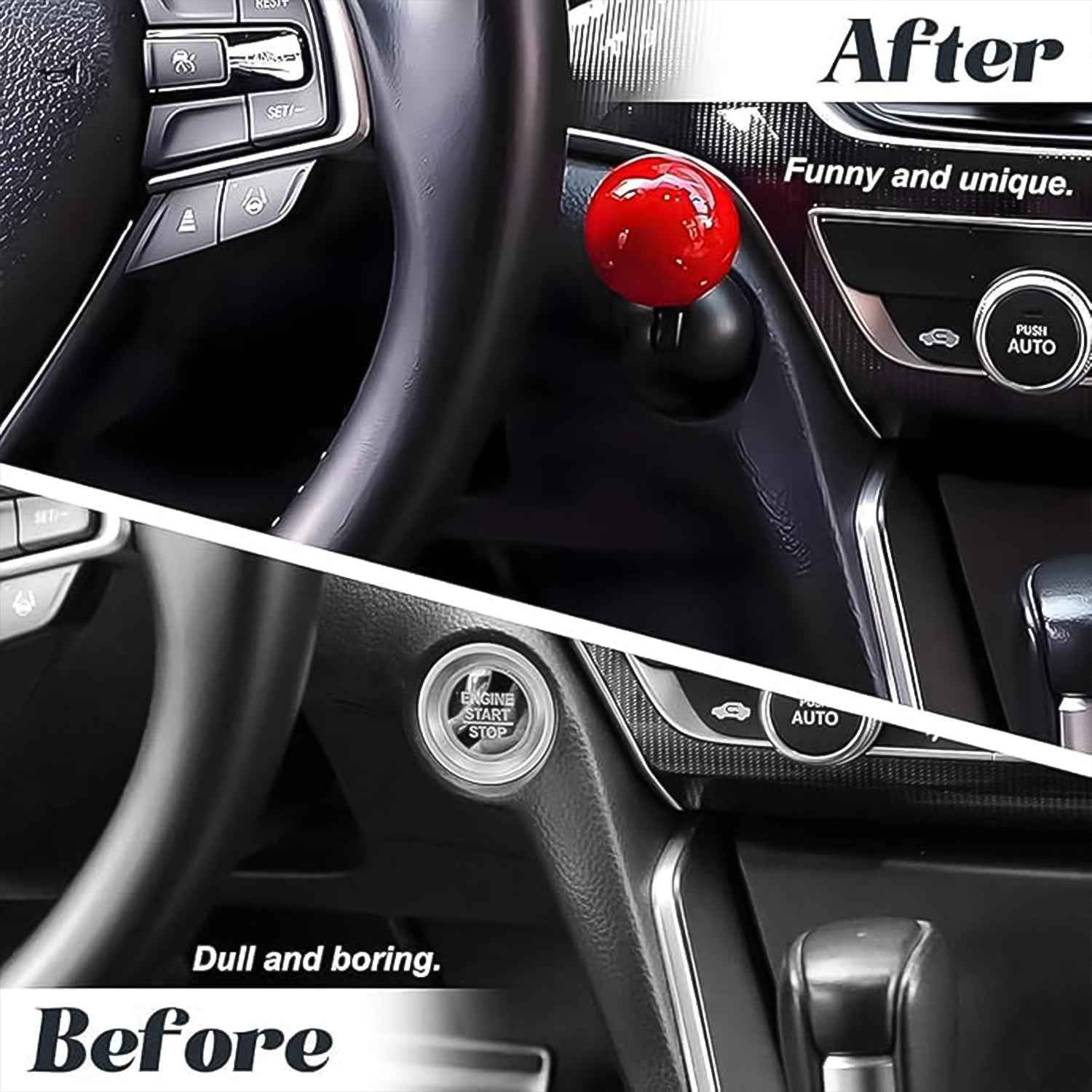 Ball Design Car Push Start Button Cover – Durable Metal Alloy