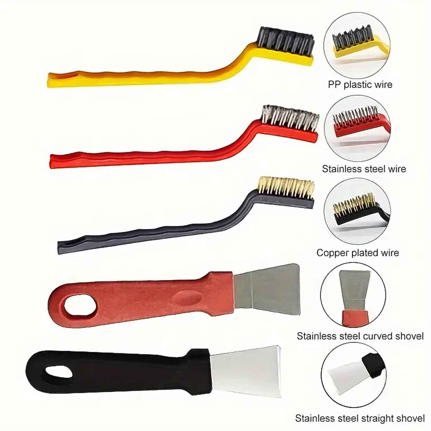 Wire Brush & Scraper Set – 5 Pcs for Rust & Paint | SparkleTidy