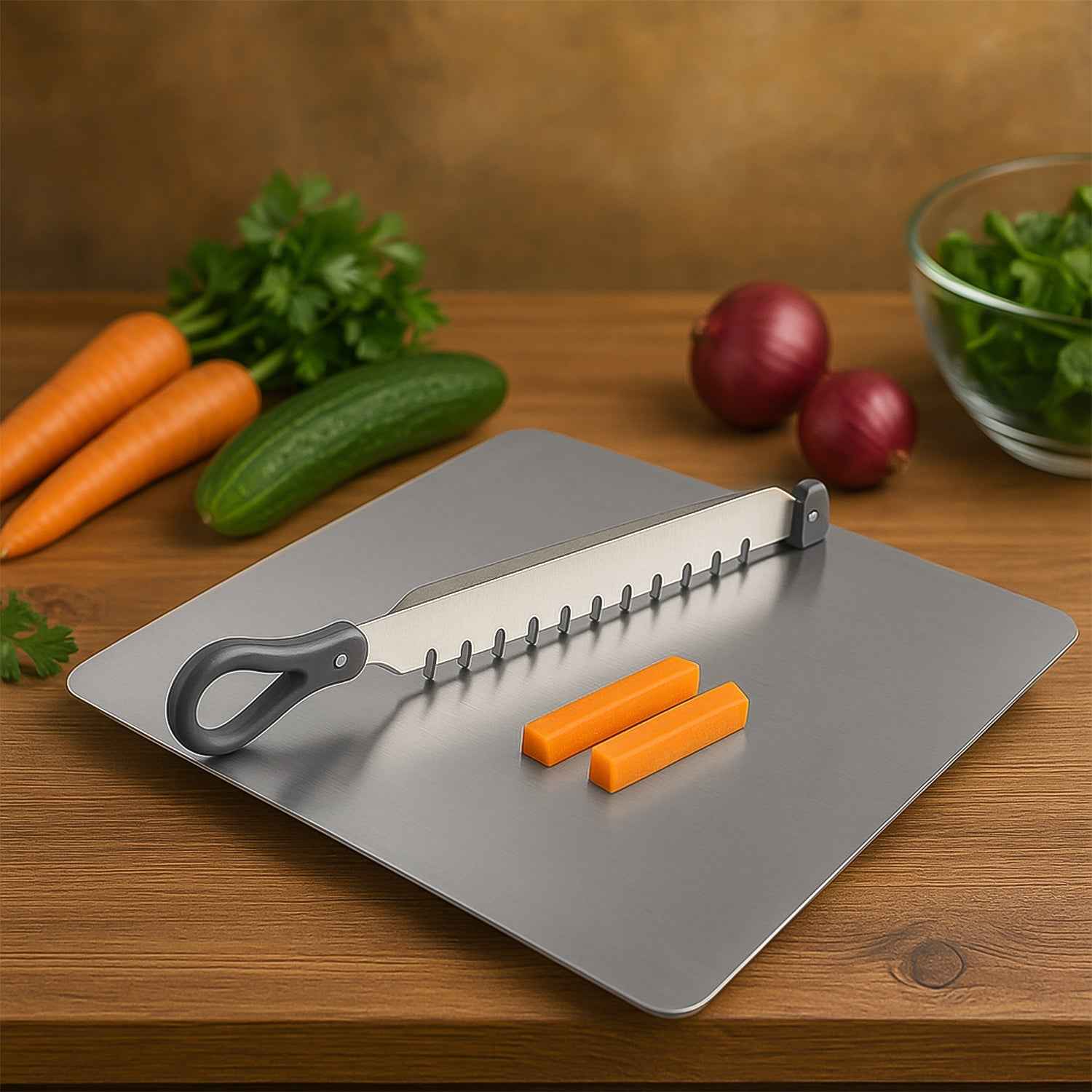 Vegetable Slicer Tool – Adjustable Stainless Steel Cutter for Uniform Slicing