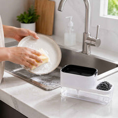 Dish Soap Dispenser & Sponge Holder – Compact & Durable | VelvetBubbles