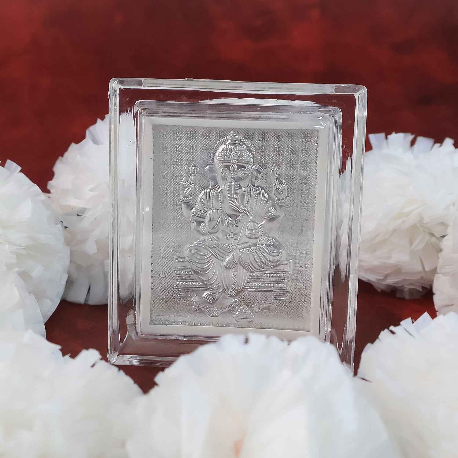 Lord Ganesha Silver-Plated Photo Frame – Elegant Spiritual Decor