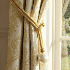 Decorative Curtain Tieback – Elegant Pearl Accent & Braided Rope