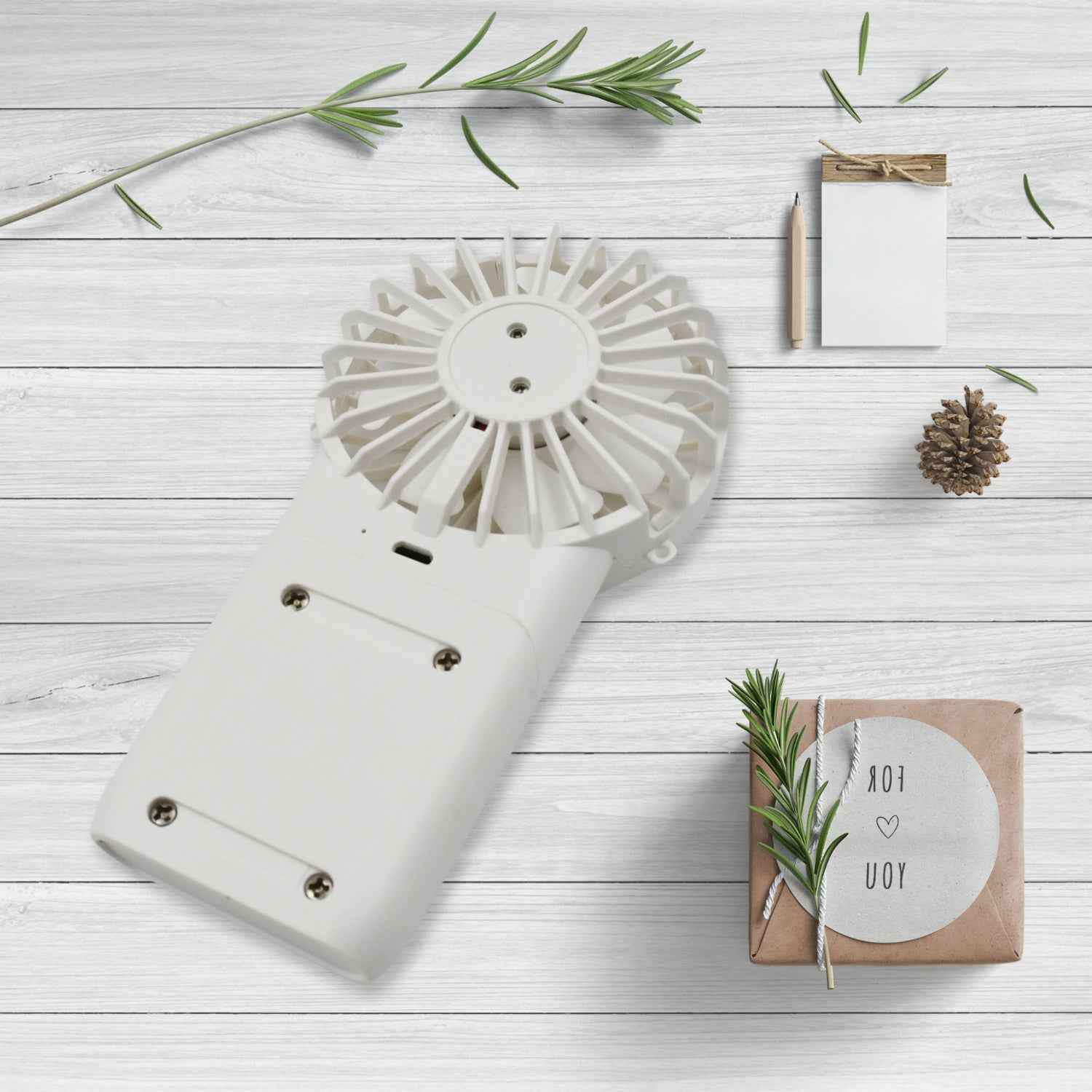 Handheld Fan – USB Rechargeable, 3 Speed Portable | Velvet Wellness