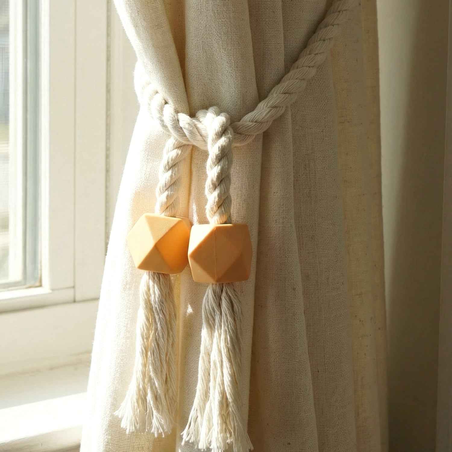 Magnetic Curtain Tieback – Elegant Braided Rope & Easy Hold