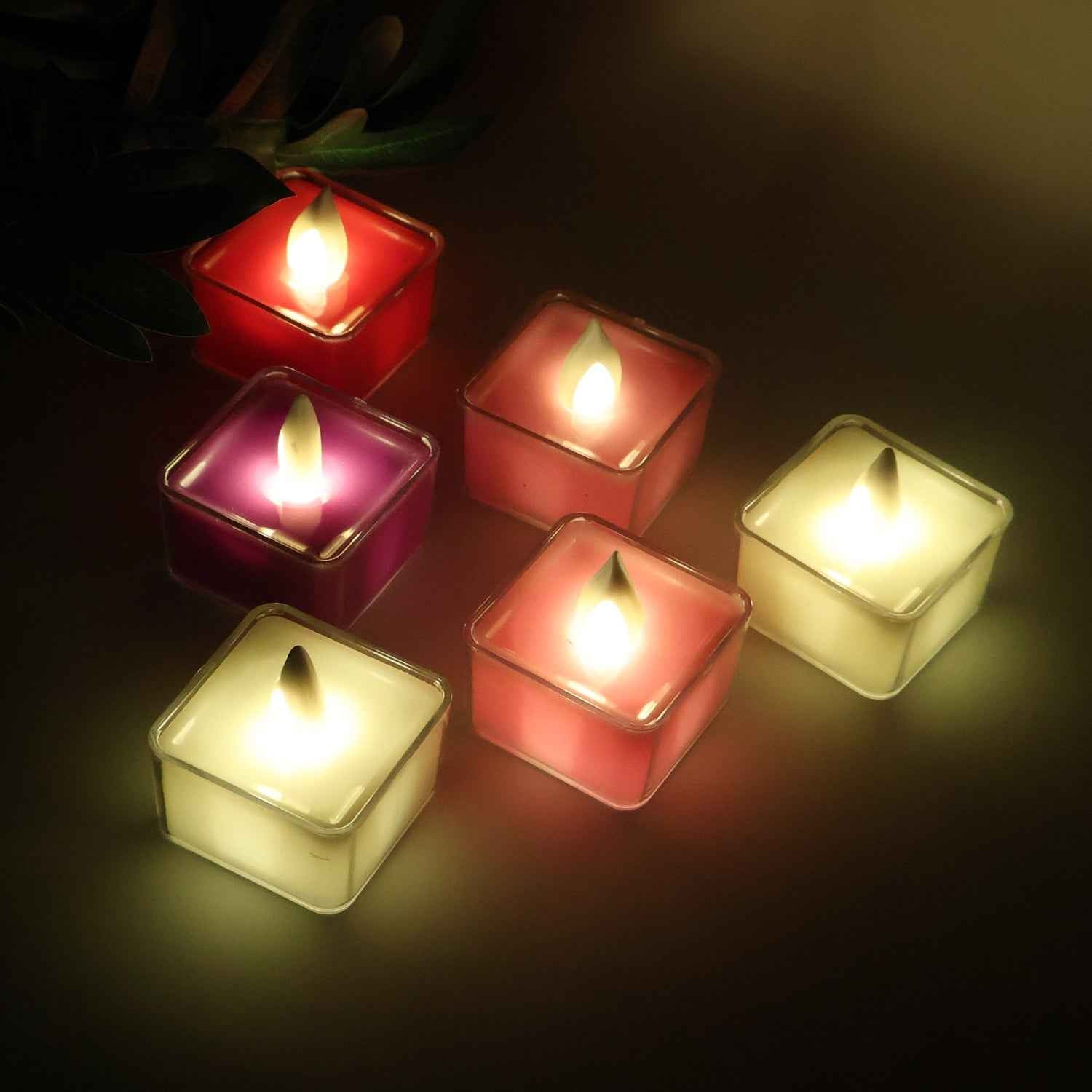 LED Flameless Tealight Candles – Safe Multicolor 6-Piece Set