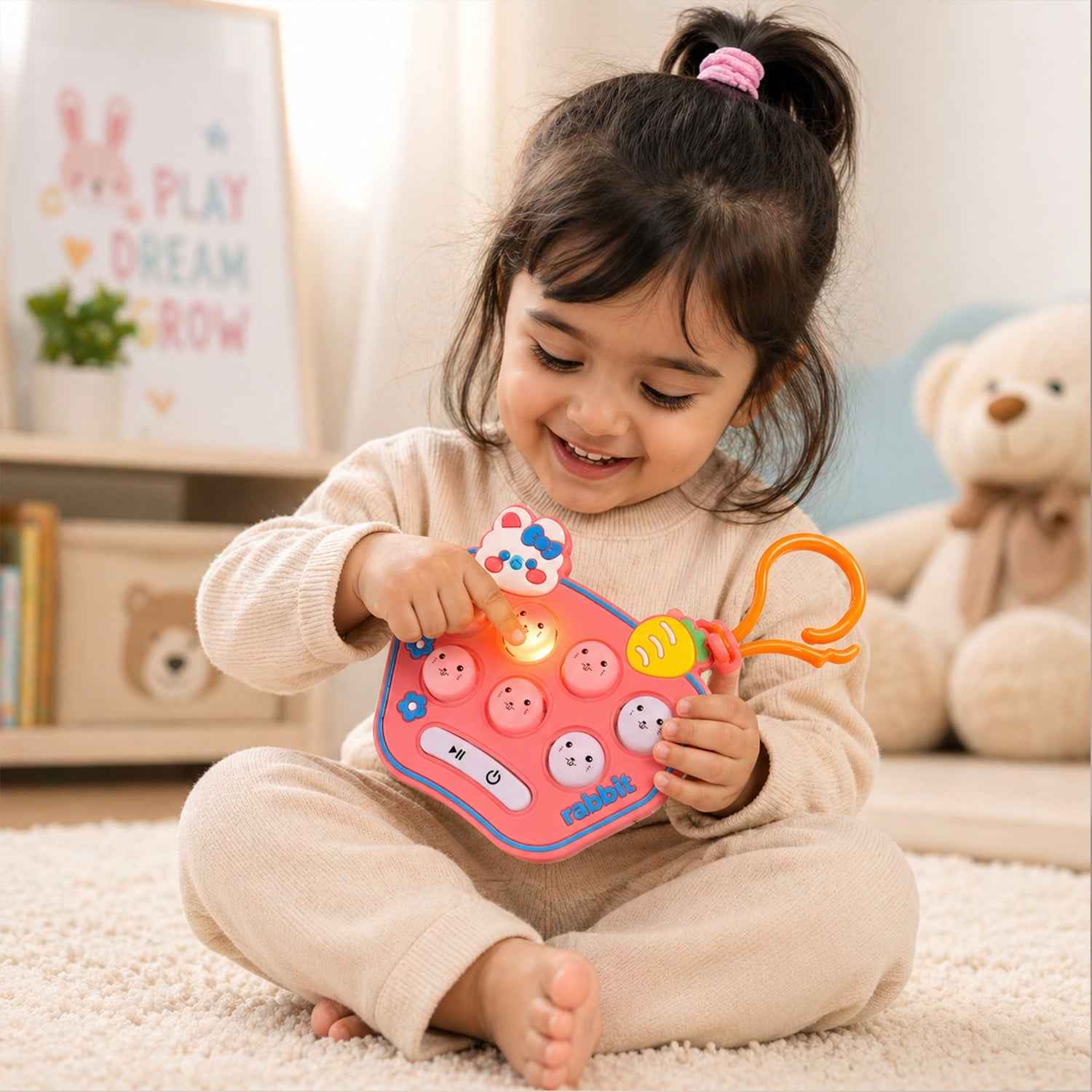Cute Cartoon Music Push Button Toy Keychain Ð Light & Portable Fun