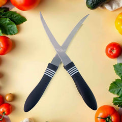 Serrated Kitchen Knife Set – Premium Curved Stainless Steel Blades