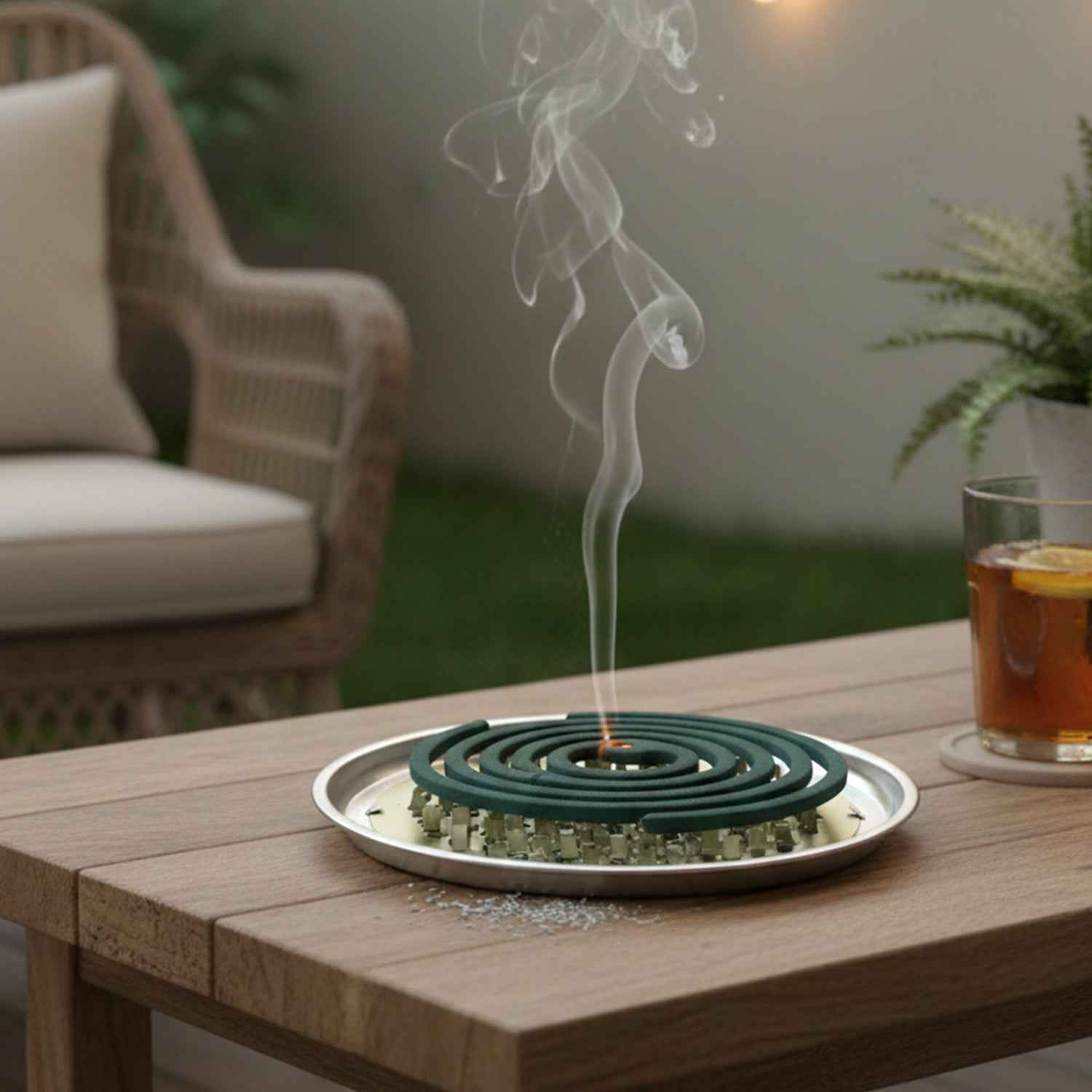 Mosquito Coil Stand – Durable Round Metal Holder with Ash Tray