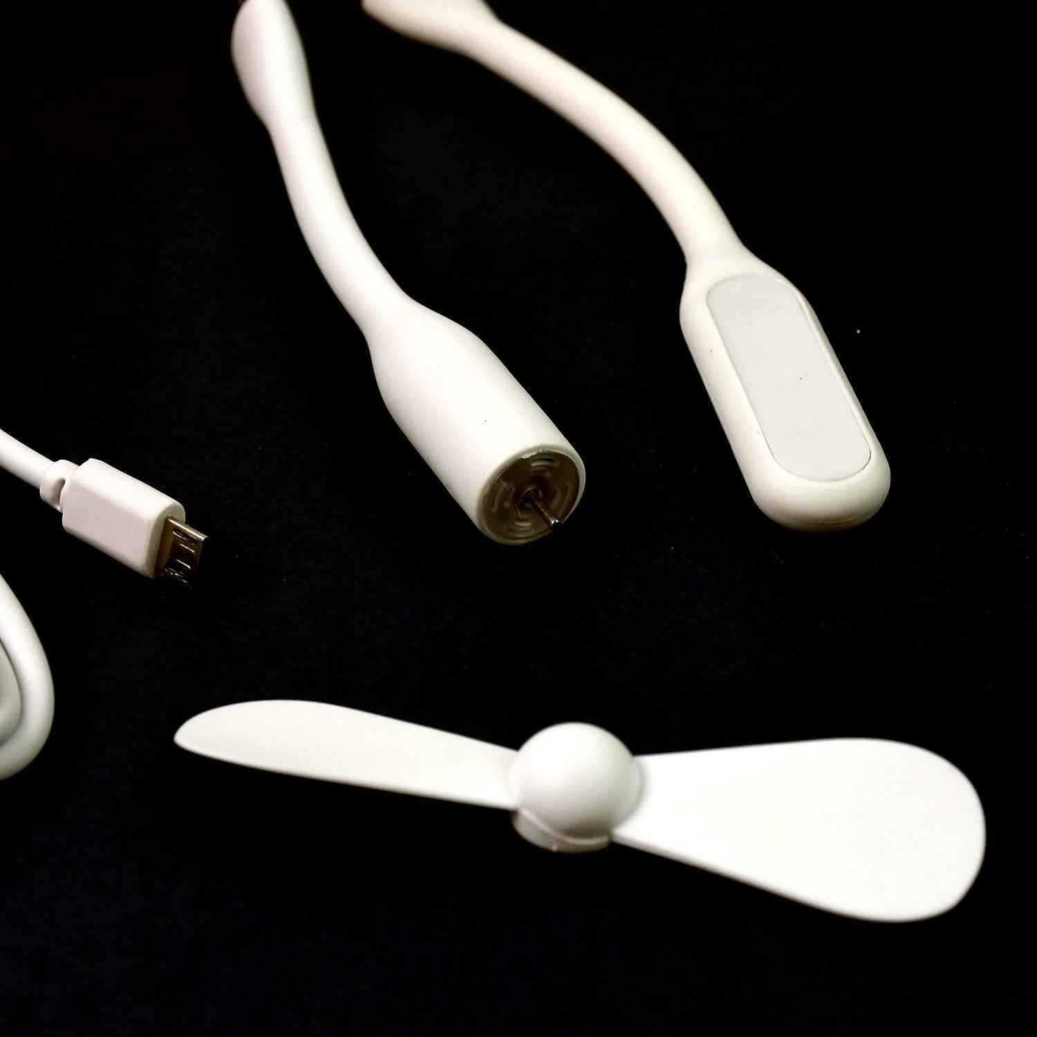 Portable USB Fan Set – Mini Fan, LED Light & Cable | Indo Glow