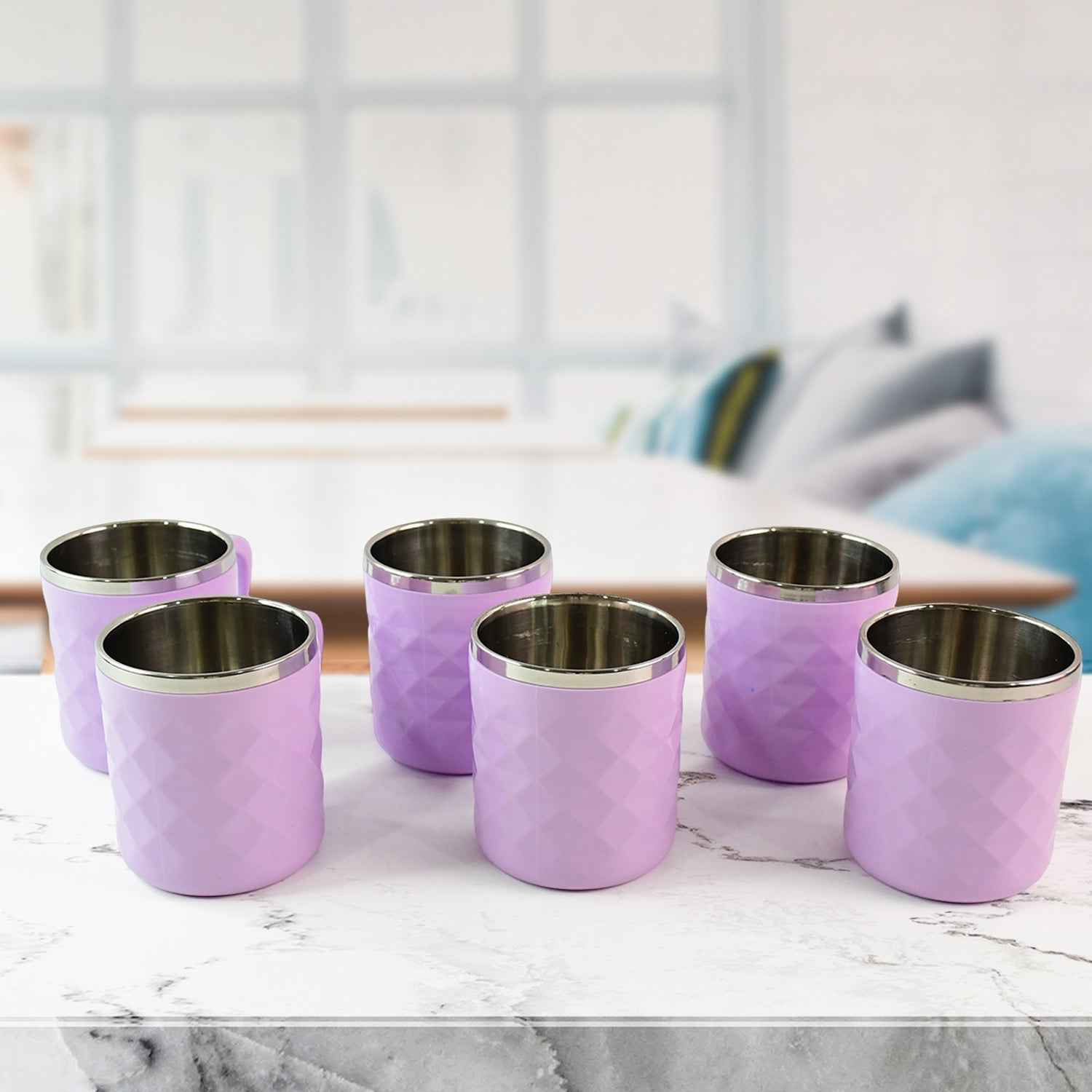 Stainless Steel Tea Cup Set – Elegant 200 ml Double Wall Design