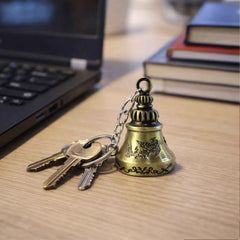 Temple Bell Keychain – Durable Metal Spiritual Charm