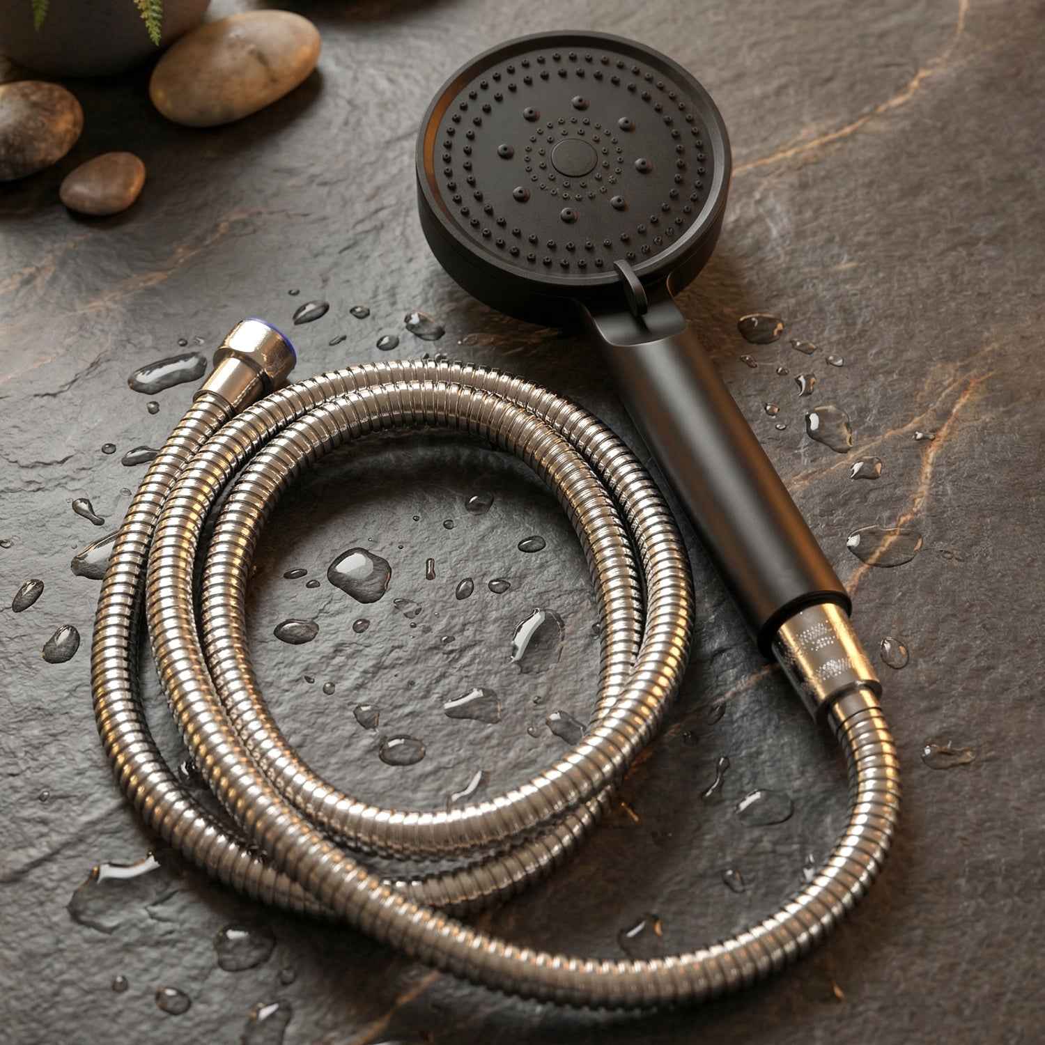 Handheld Shower Head – Flexible Stainless Steel Hose for Easy Use