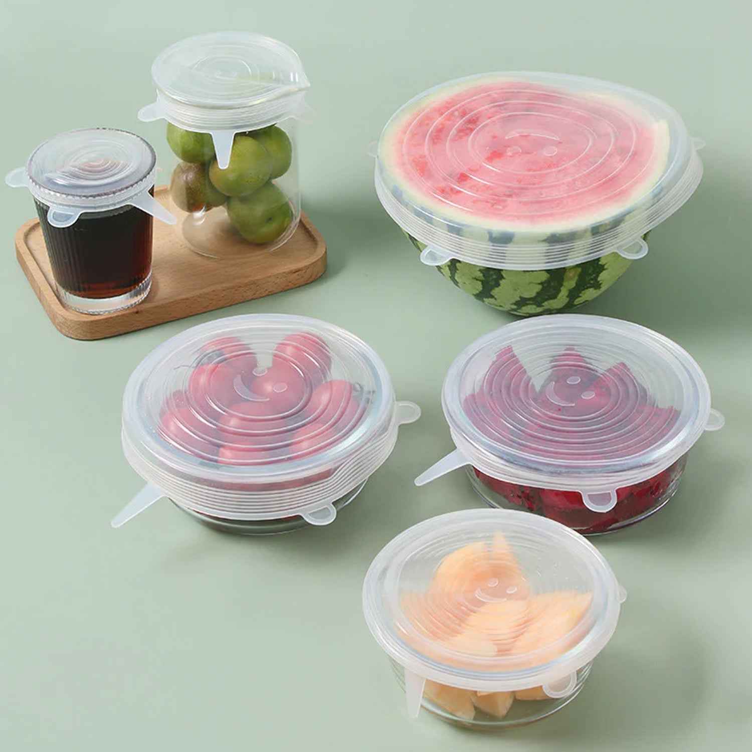 Silicone Stretch Lids – 12-Piece Reusable Food Covers with Storage Pouches