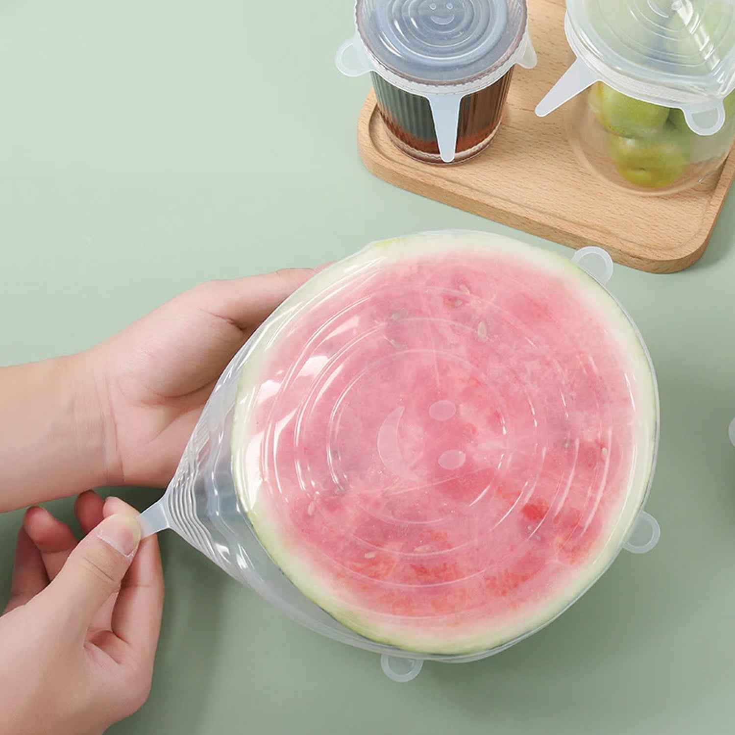 Reusable Silicone Food Covers – Stretchable Flexible Lids Set of 6
