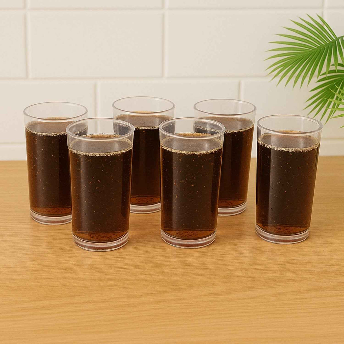 Martini Clear Glass Set – 6 Durable 300ml Plastic Tumblers