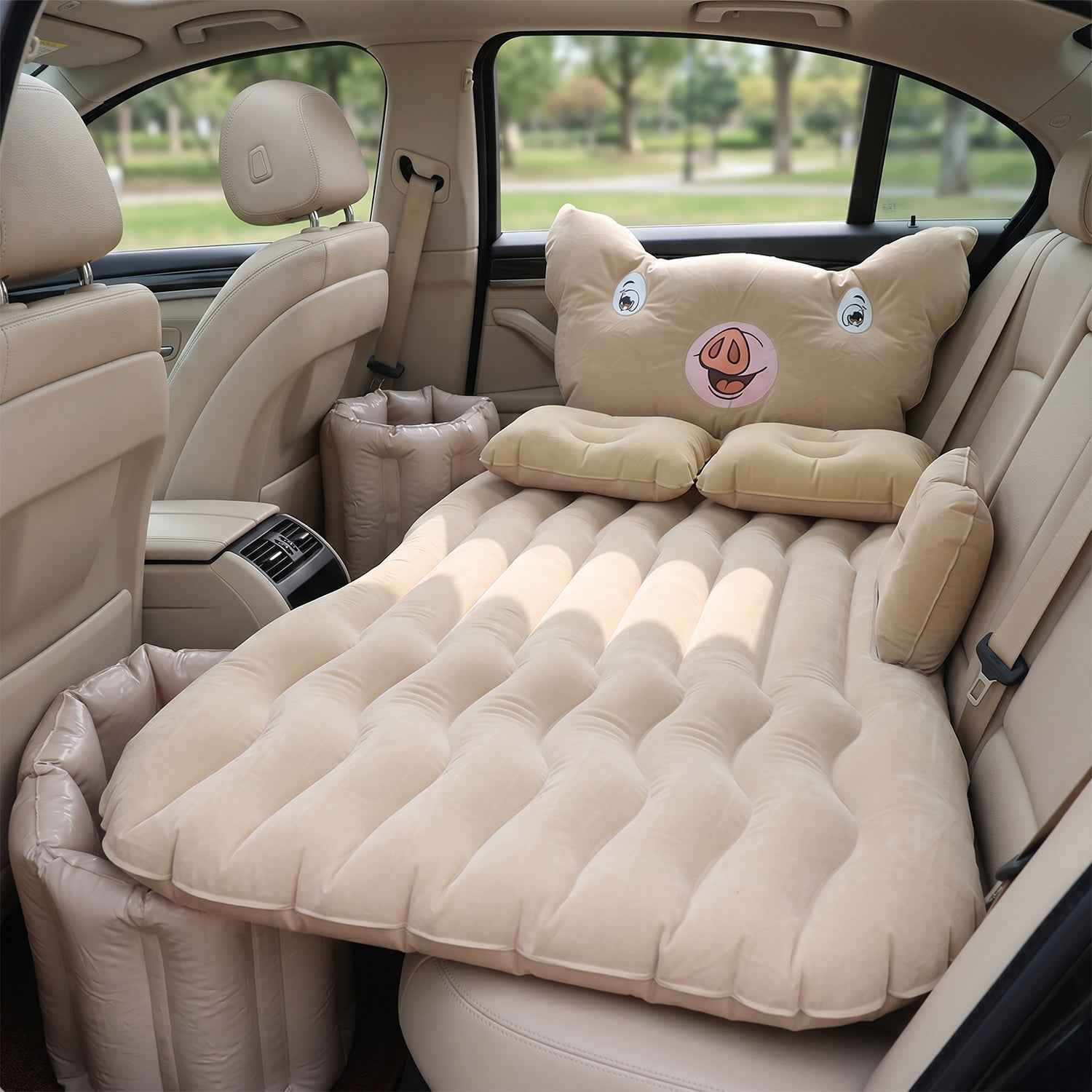 Car Air Mattress Bed Set Ð Cute Pig Design & Portable Comfort