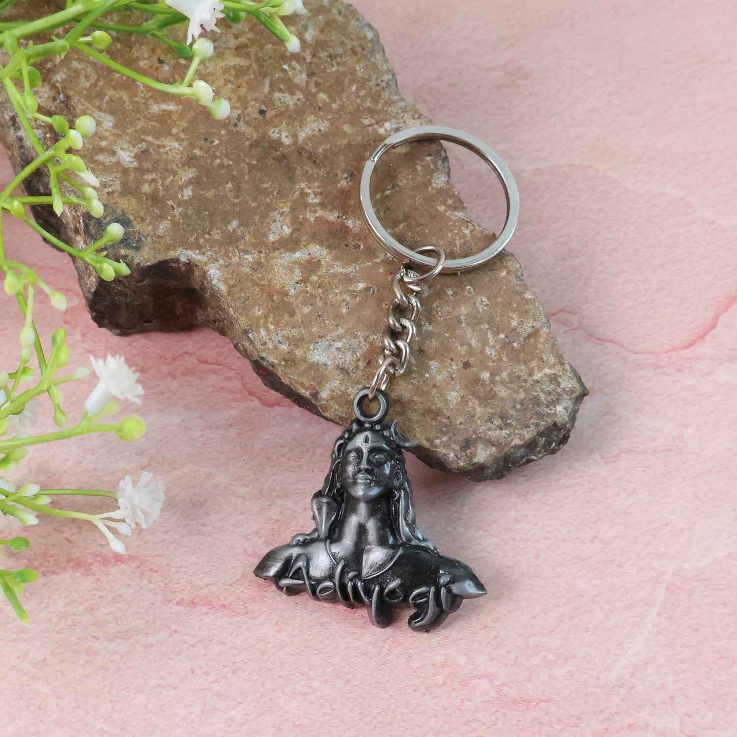 Shiva Face Metal Keychain – Durable Spiritual Accessory