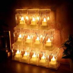 LED Storm Lantern Decorative Lights – Set of 12 Battery-Operated Flameless Lanterns
