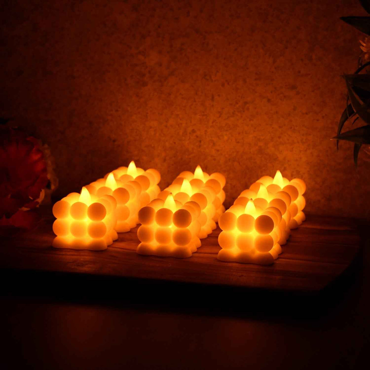 LED Bubble Candle Set – Safe Flameless Decorative Lighting