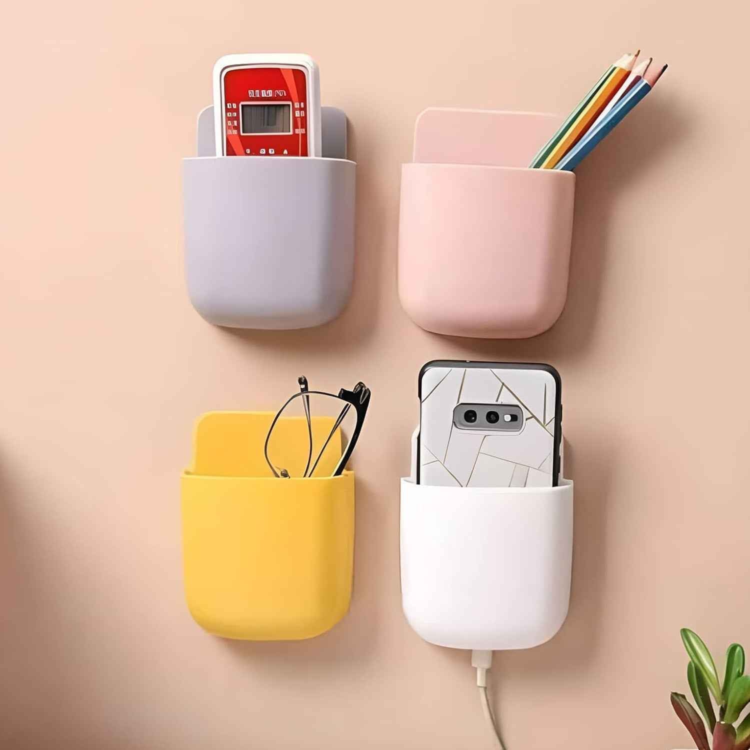 Wall Mounted Storage Pocket – Durable Plastic Organizer for Home