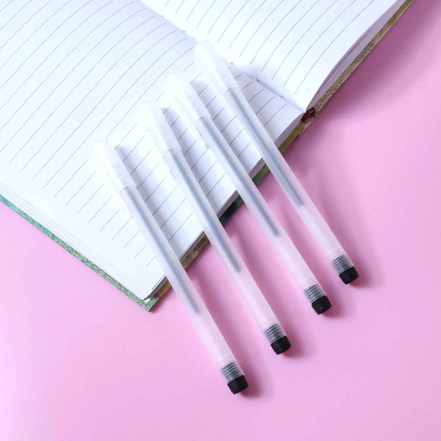 Black Gel Pens Set of 6 – Transparent, Smooth Writing