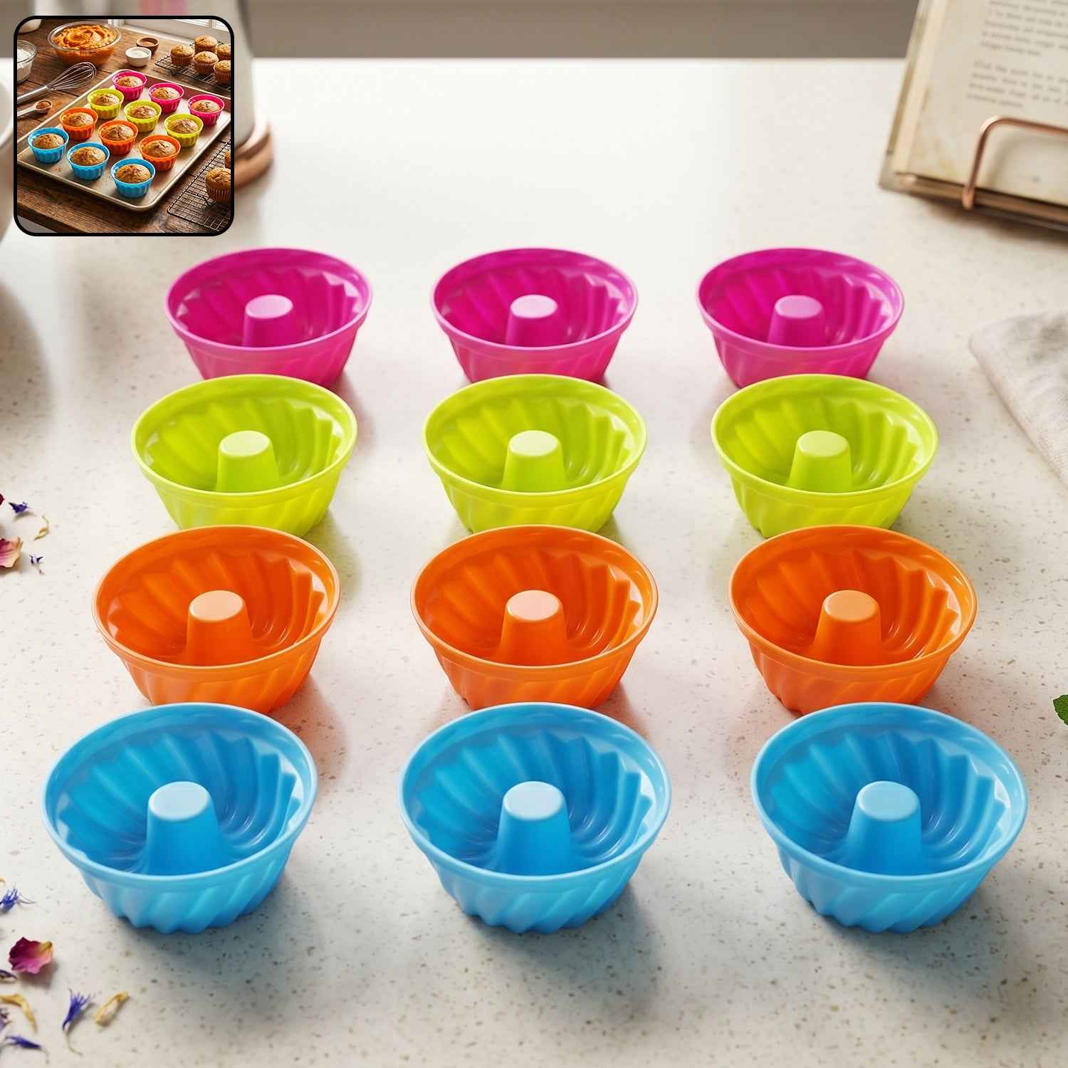 Reusable Silicone Cupcake Mould Set Ð Non-Stick & Heat-Resistant