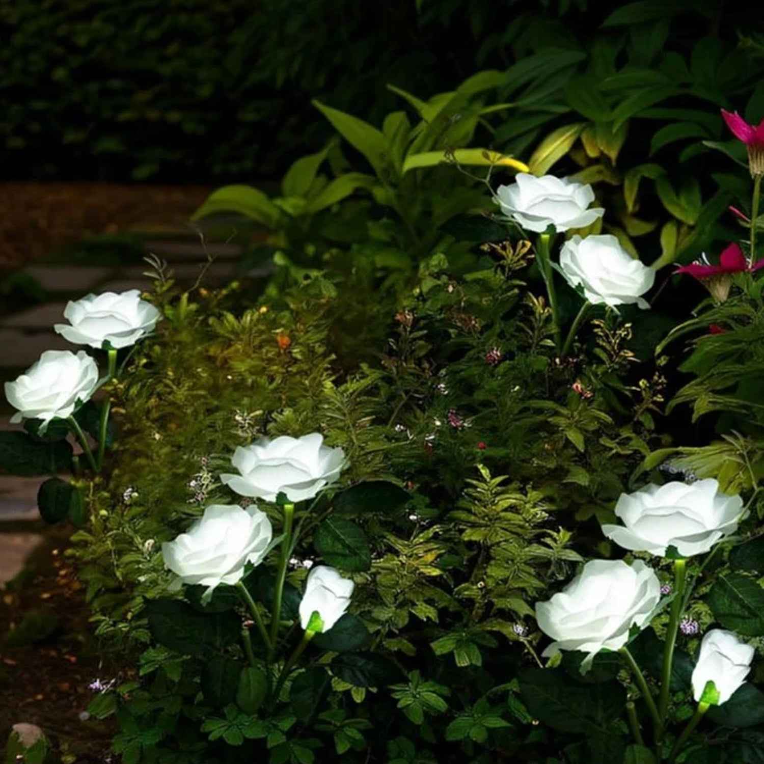 Solar Garden Decorative Flower Lights – Set of 2 LED Roses