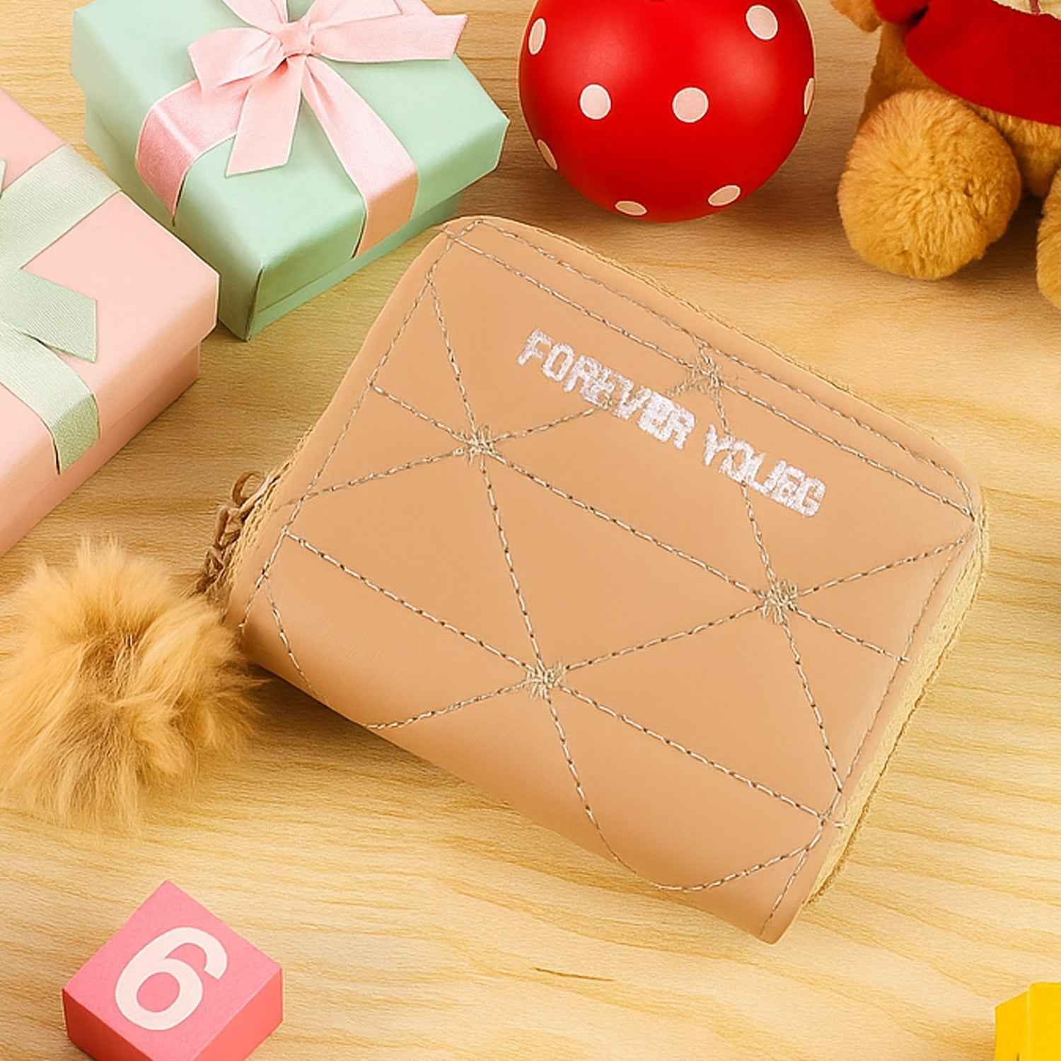 Kids Wallet with Soft Fur Zip Puller – Compact & Stylish Purse