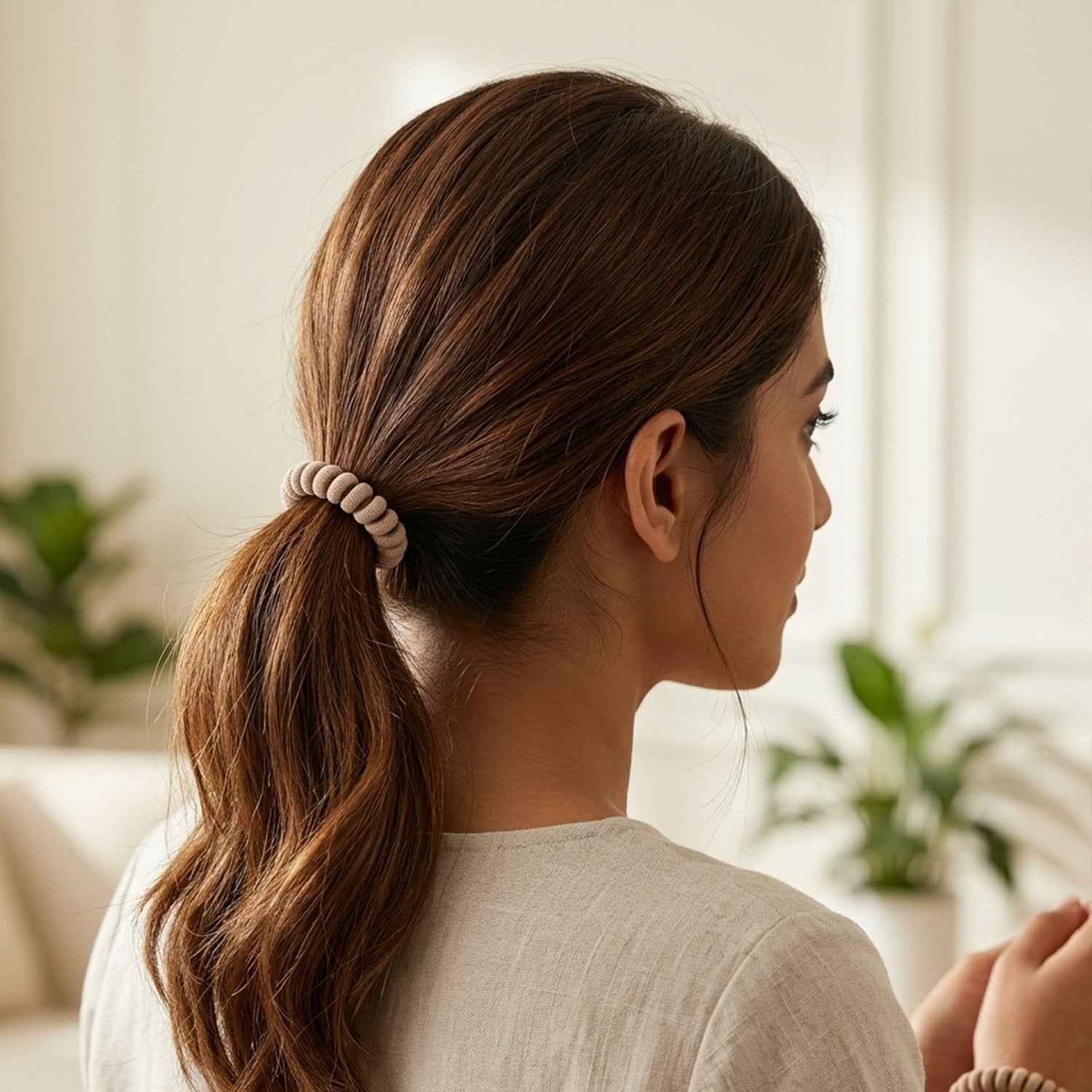 Soft Stretchable Spiral Coil Hair Band Ð No Crease & Gentle Hold