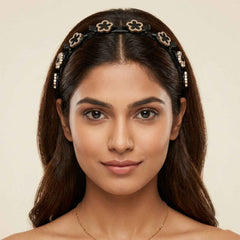 Decorative Floral Headband – Elegant Style with Non-Slip Grip