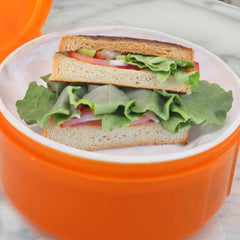 Kids Lunch Box – 2 Compartment Plastic with Spoon | Lunchie Bunchie