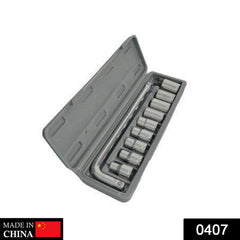 BoltForce 10-piece 3/8-inch drive socket wrench set displayed with its organizing tray.