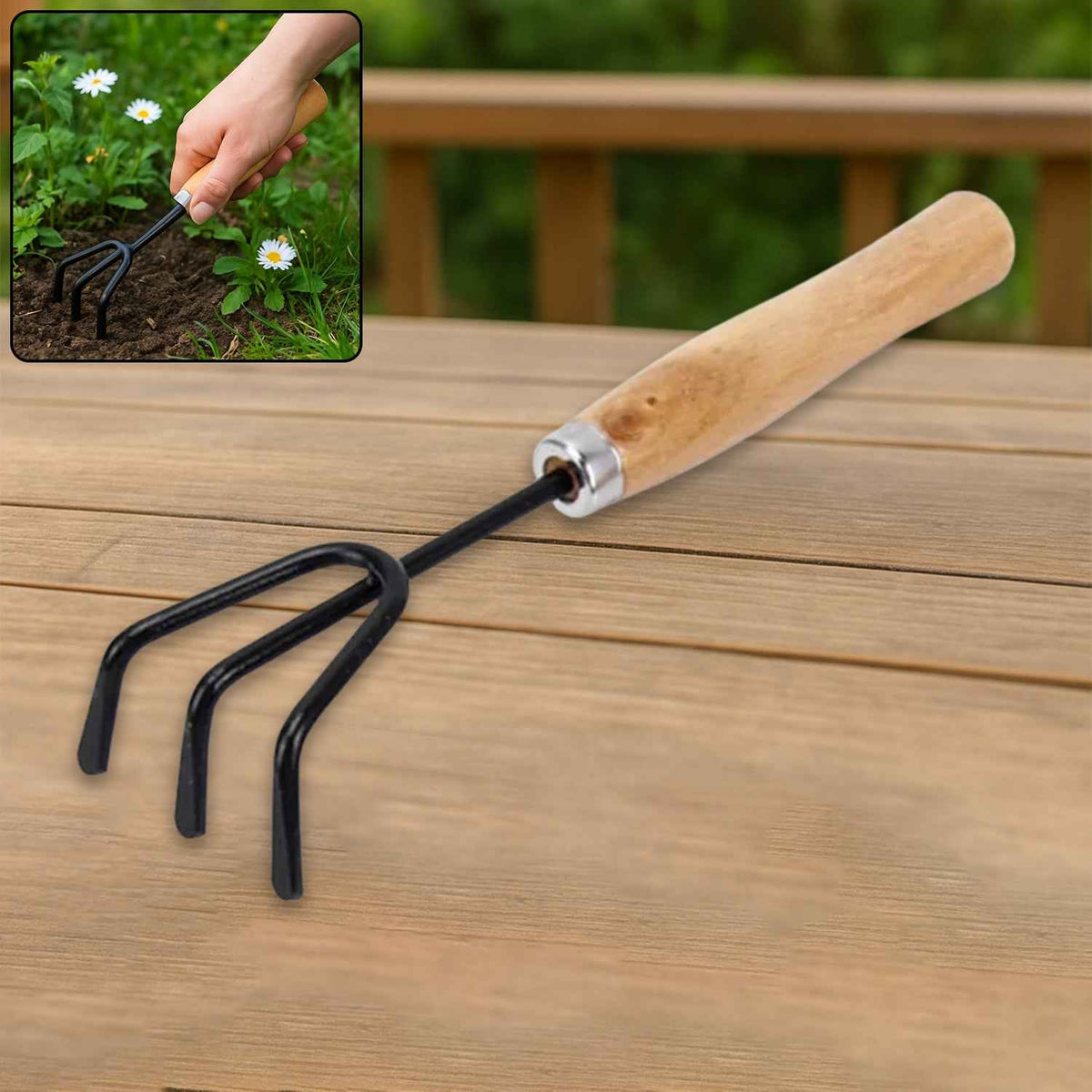 Hand Cultivator – Durable Steel Gardening Tool | XcelCraft