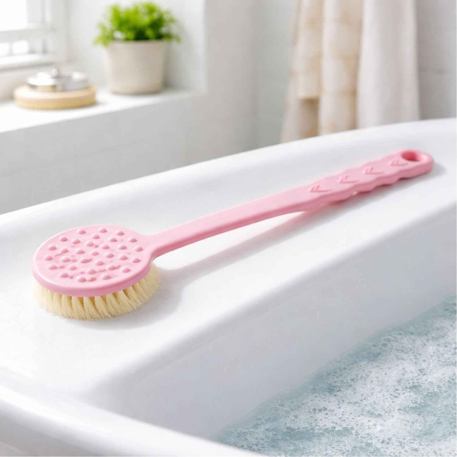 Back Scrubber – Long Handle & Soft Bristles | Velvet Wipe