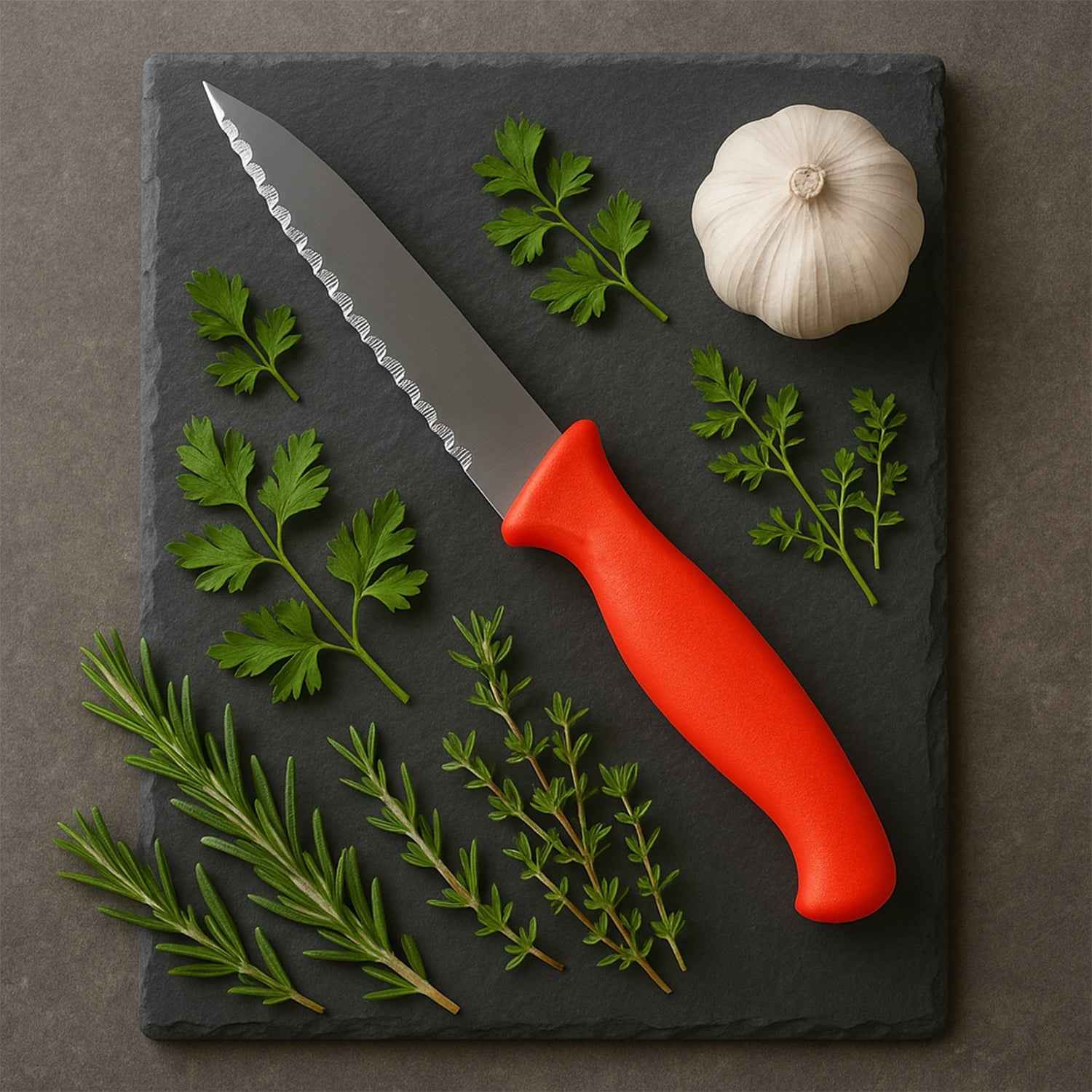 Serrated Kitchen Knife – Sharp, Ergonomic Stainless Steel Blade