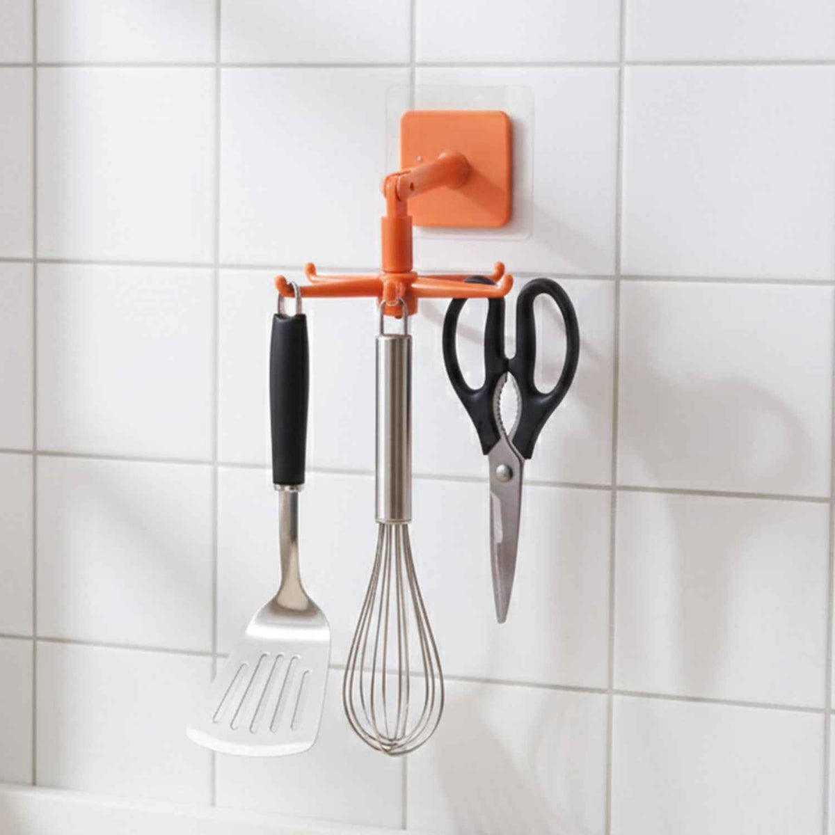 Rotating Kitchen Utensils Hook Stand – Space-Saving Wall Organizer